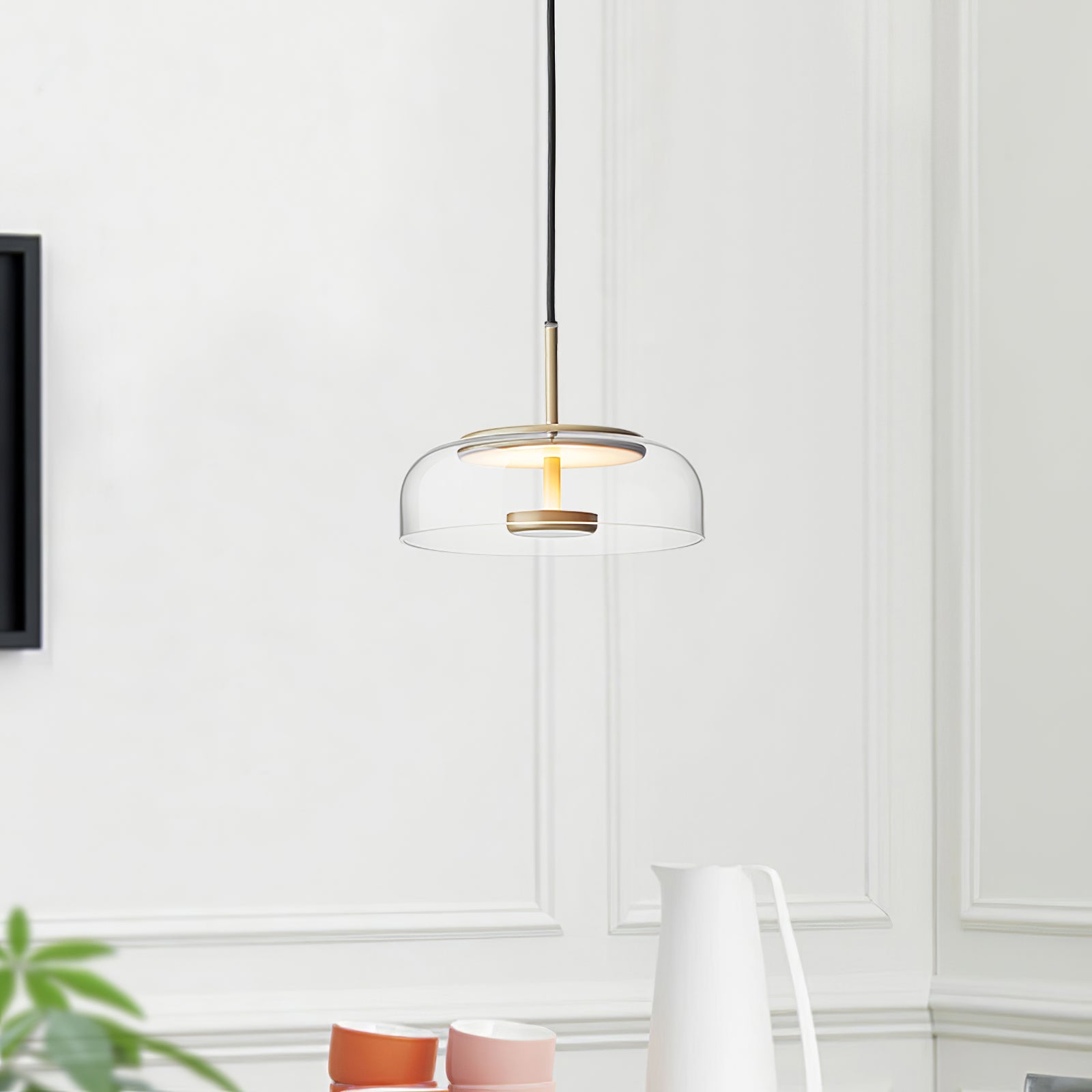 Lustra Pendant Lamp Transparent Glass Sleek - Letslighting