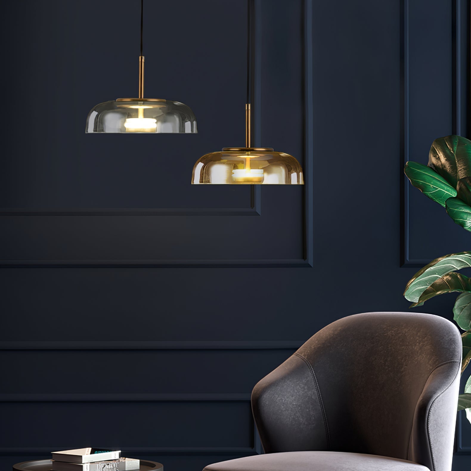 Lustra Pendant Lamp Transparent Glass Sleek - Letslighting