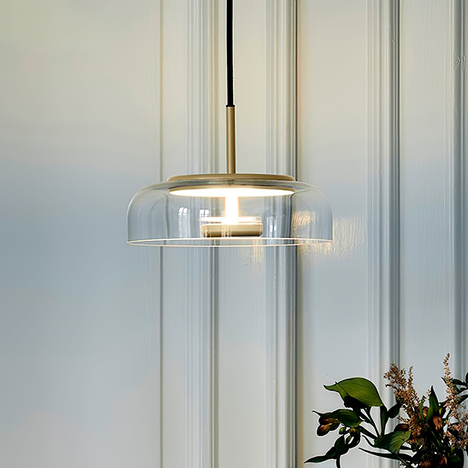 Lustra Pendant Lamp Transparent Glass Sleek - Letslighting