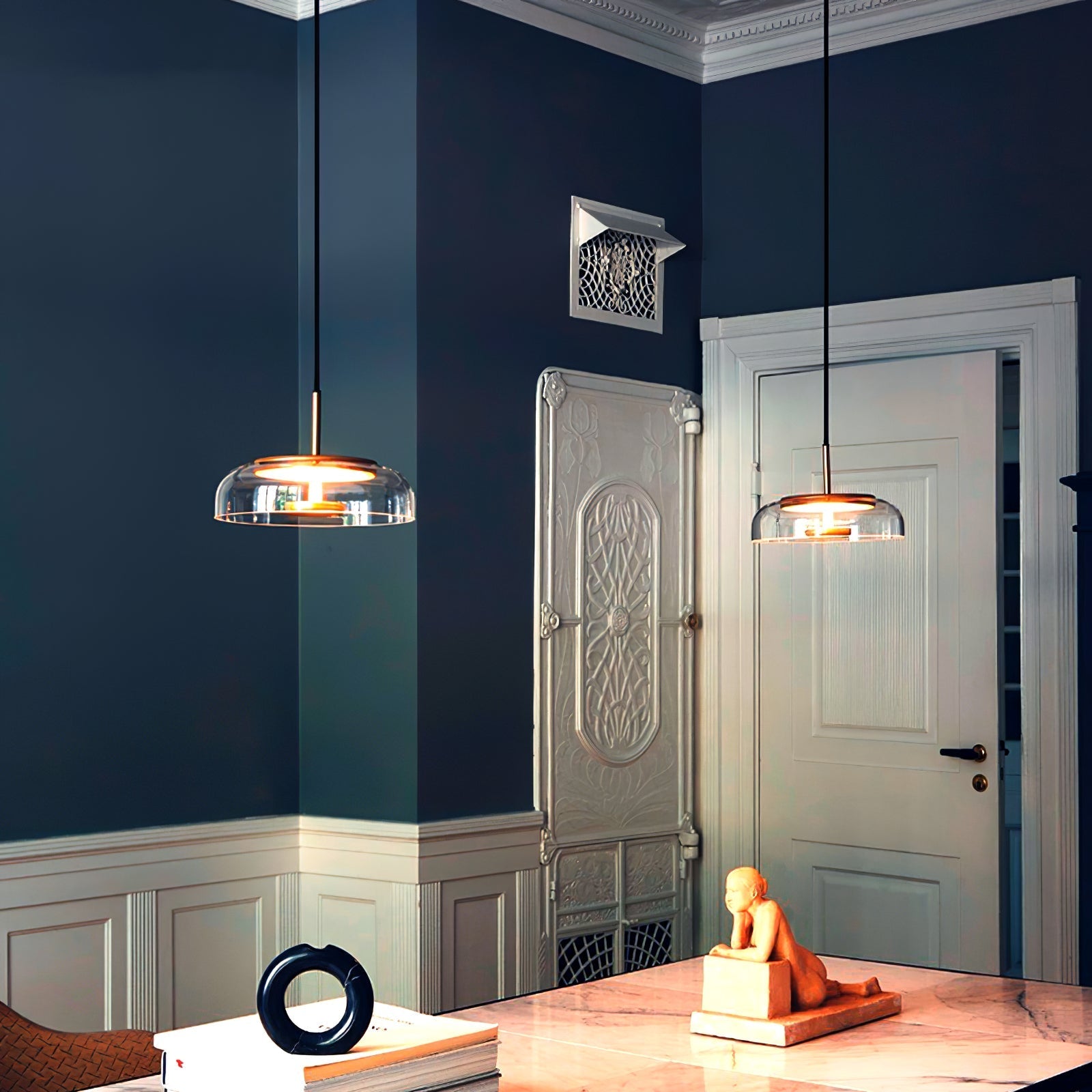 Lustra Pendant Lamp Transparent Glass Sleek - Letslighting