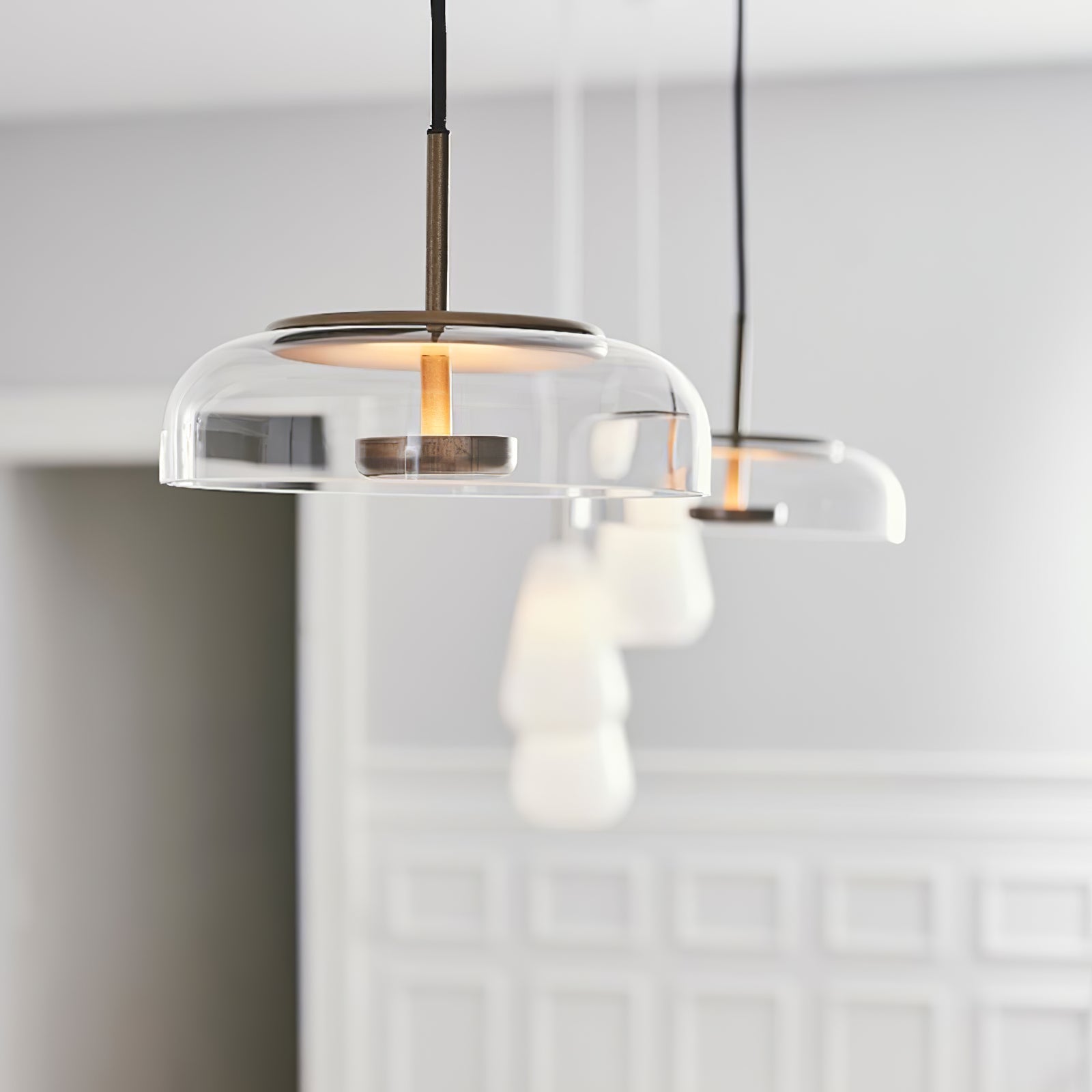 Lustra Pendant Lamp Transparent Glass Sleek - Letslighting