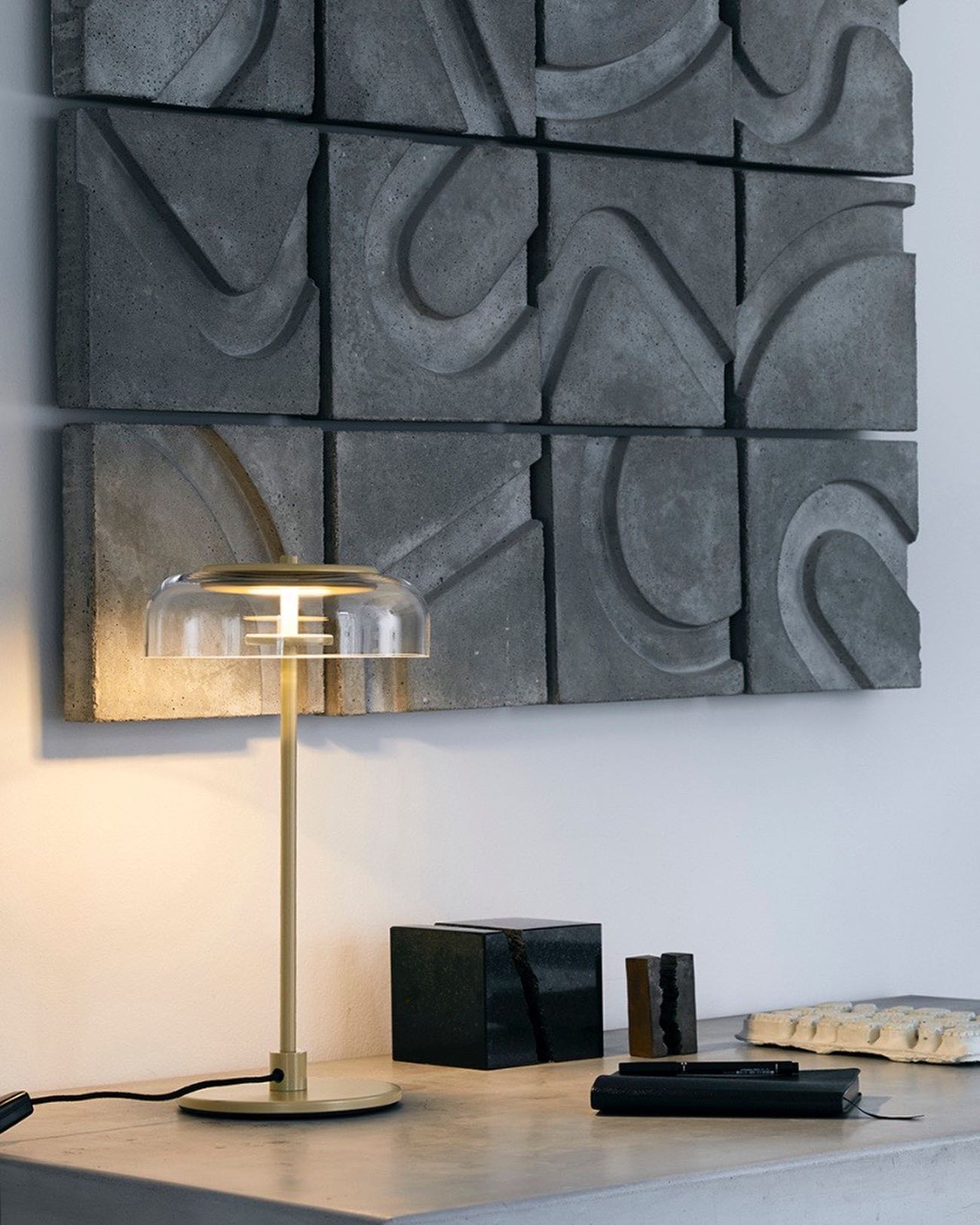 Solara Table Lamp Clear Glass Shade Wood Base - Letslighting