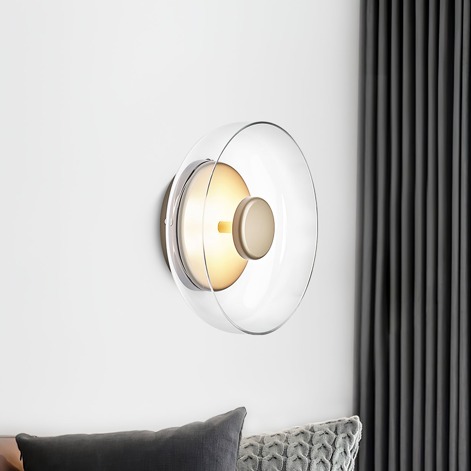 Crux Modern Minimalist Brass Glass Wall Light - Letslighting