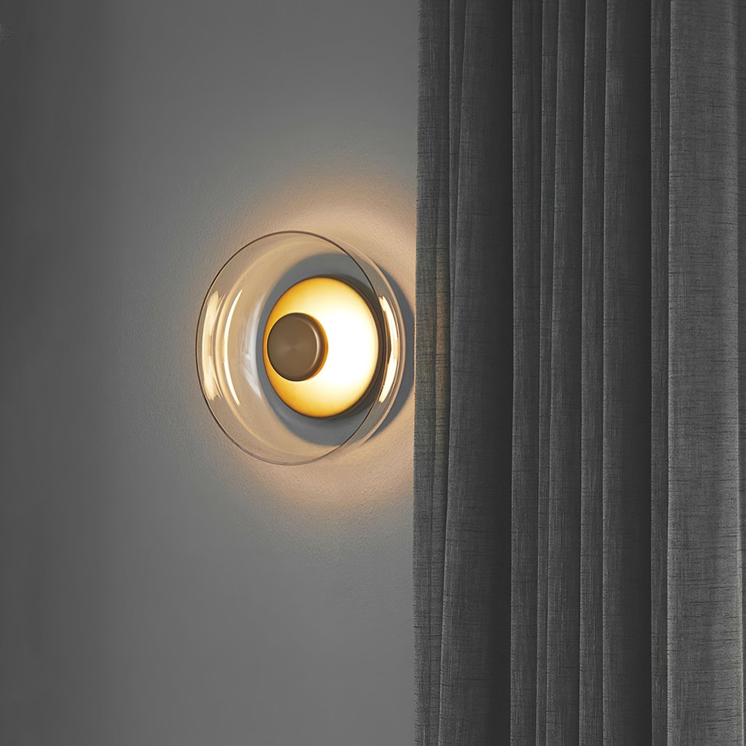 Crux Modern Minimalist Brass Glass Wall Light - Letslighting