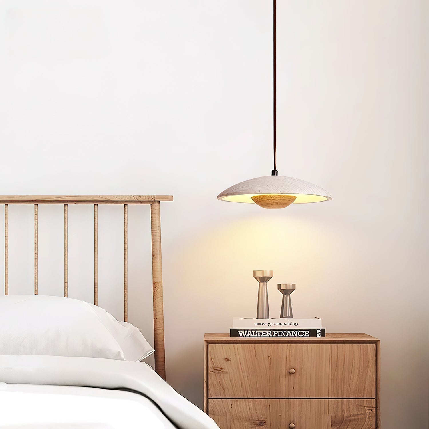 Zodore Wide-Brim Travertine Pendant Light - Letslighting