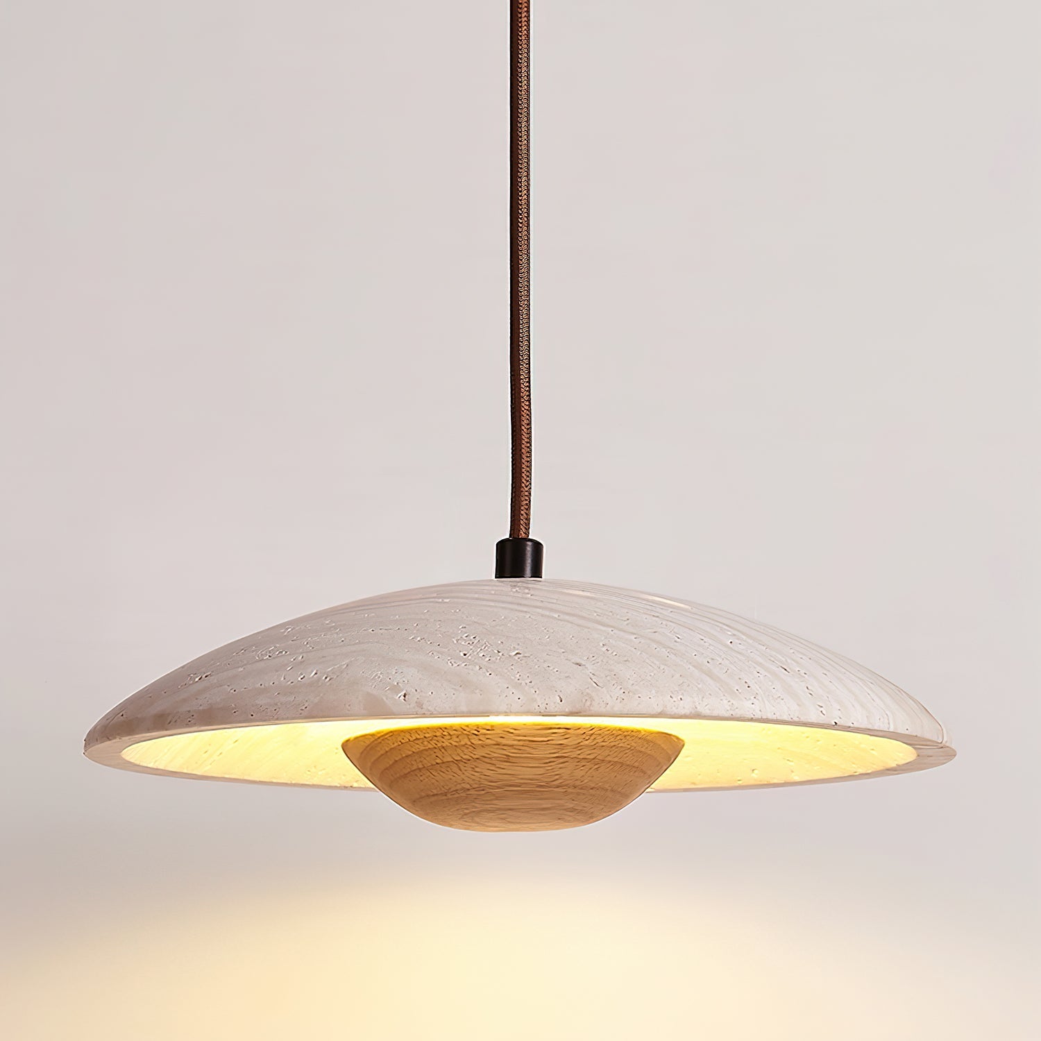 Zodore Wide-Brim Travertine Pendant Light - Letslighting