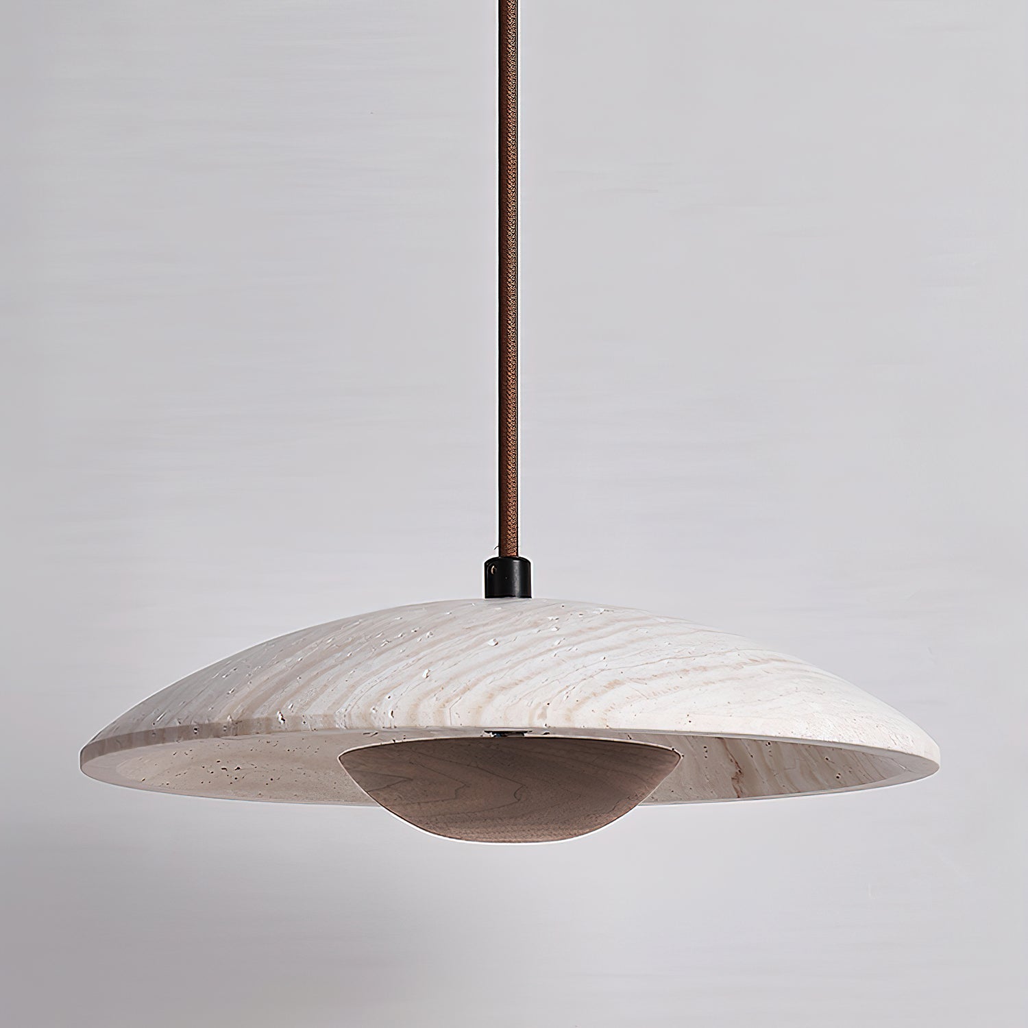 Zodore Wide-Brim Travertine Pendant Light - Letslighting