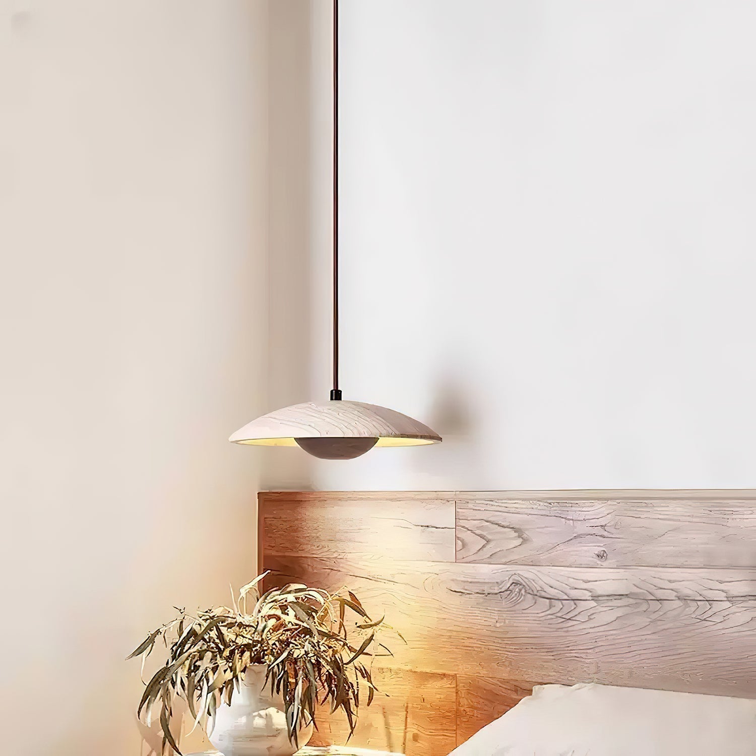 Zodore Wide-Brim Travertine Pendant Light - Letslighting