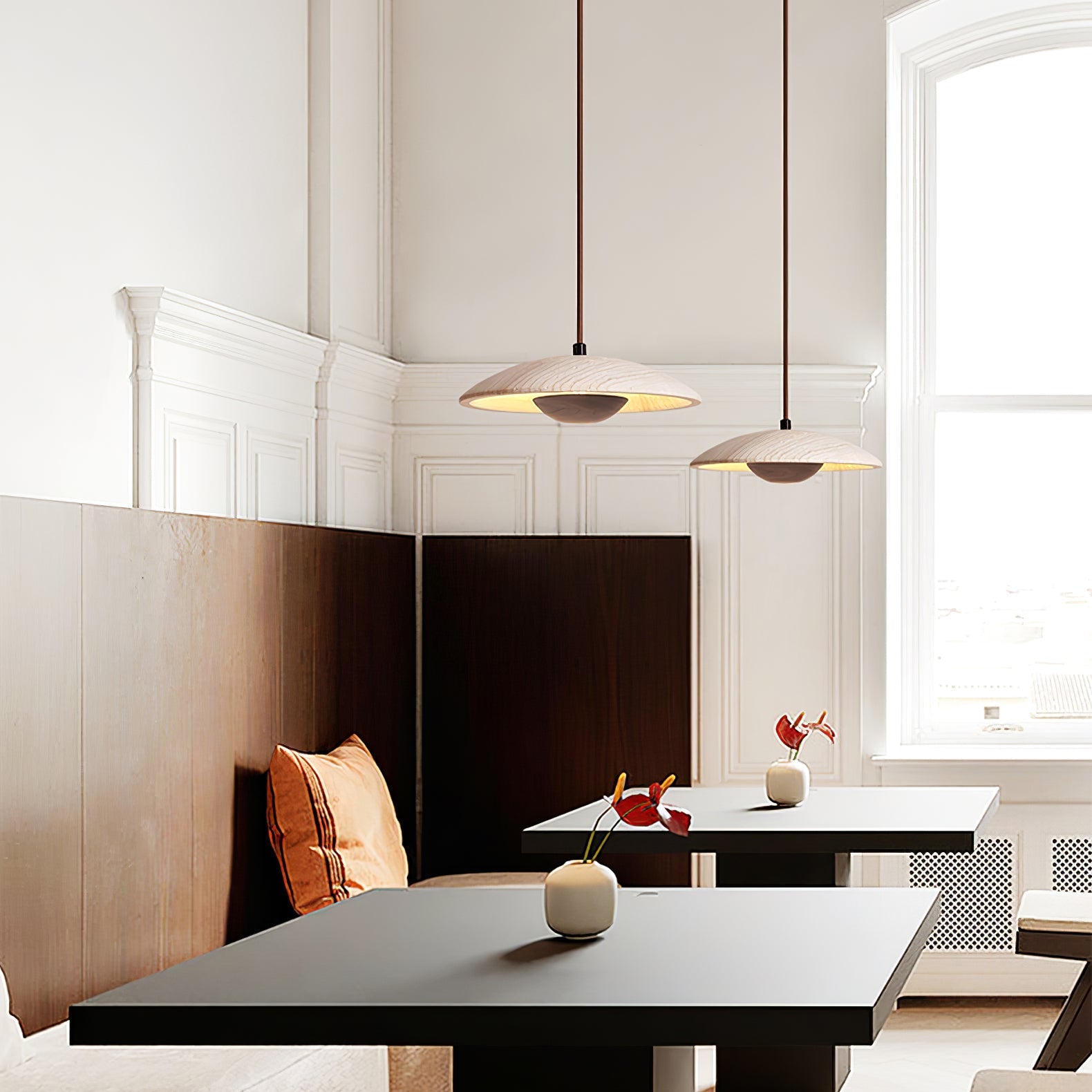 Zodore Wide-Brim Travertine Pendant Light - Letslighting