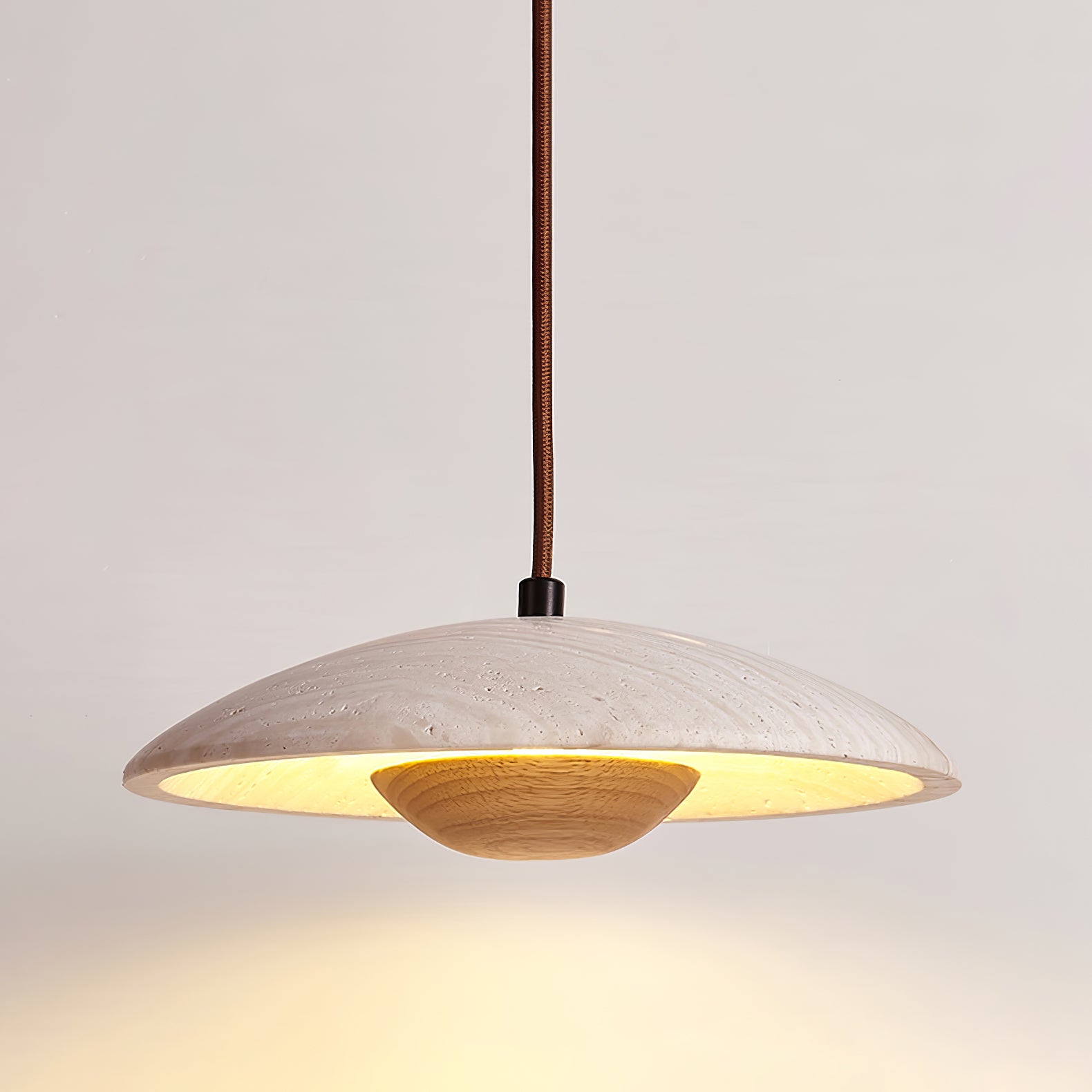Zodore Wide-Brim Travertine Pendant Light - Letslighting