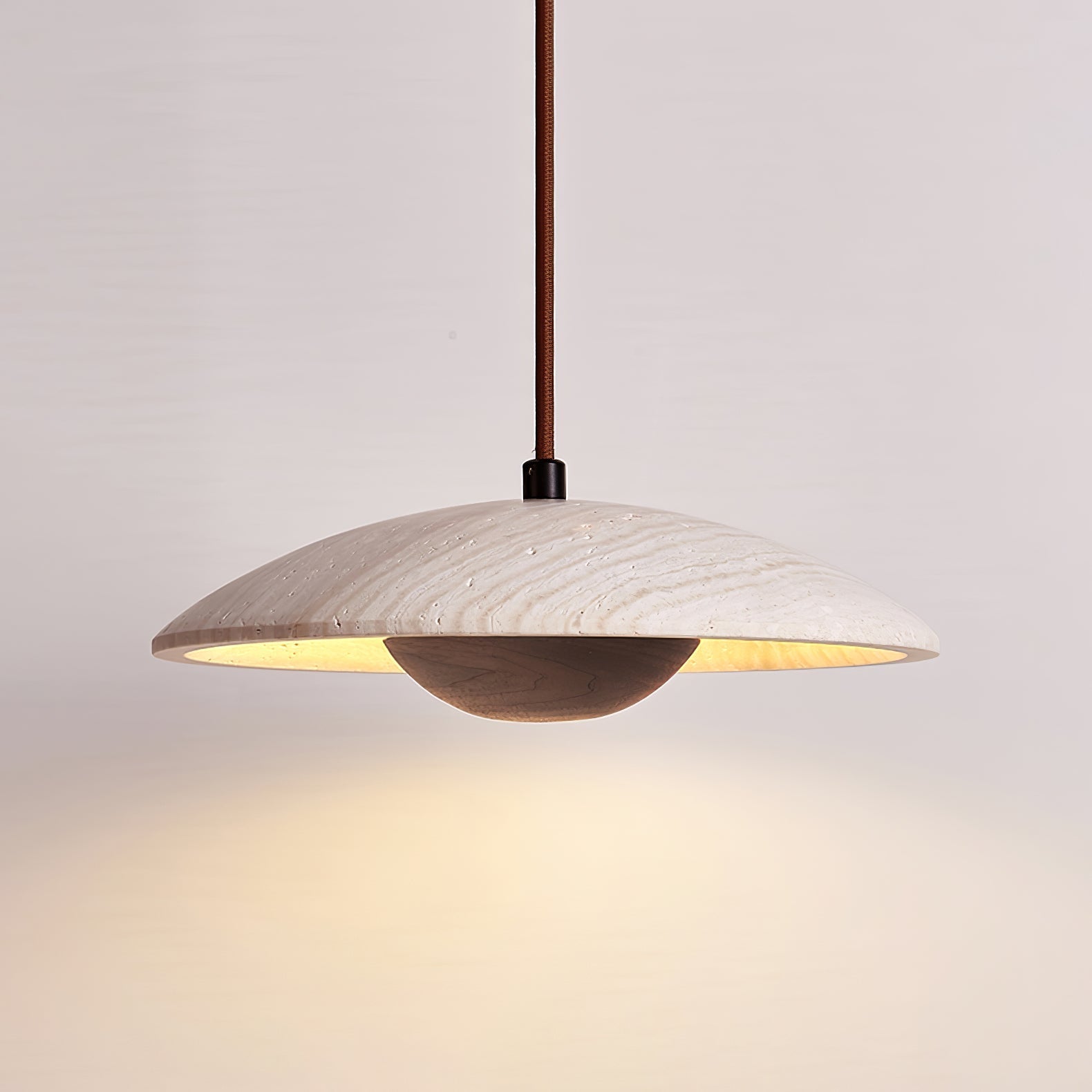 Zodore Wide-Brim Travertine Pendant Light - Letslighting