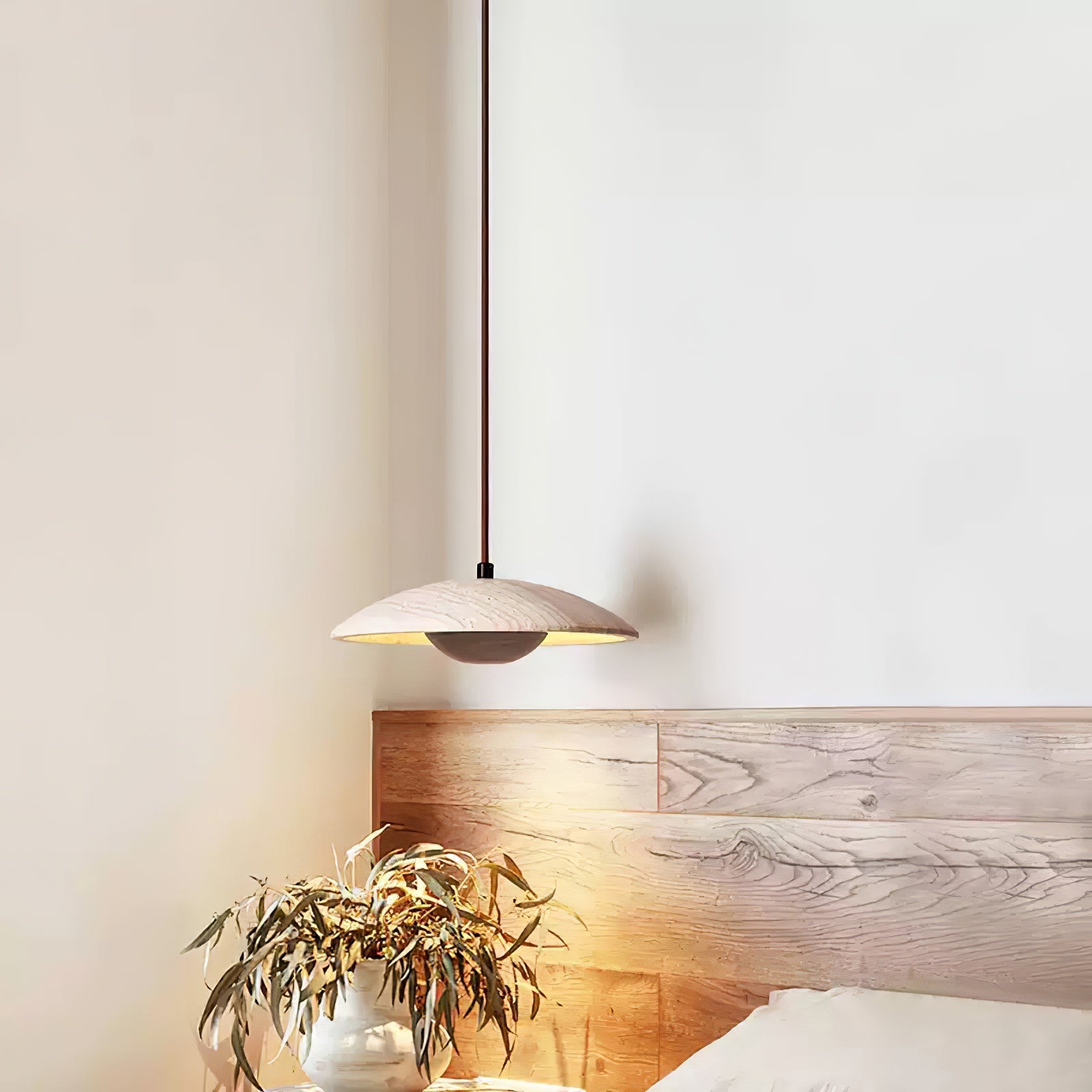 Zodore Wide-Brim Travertine Pendant Light - Letslighting
