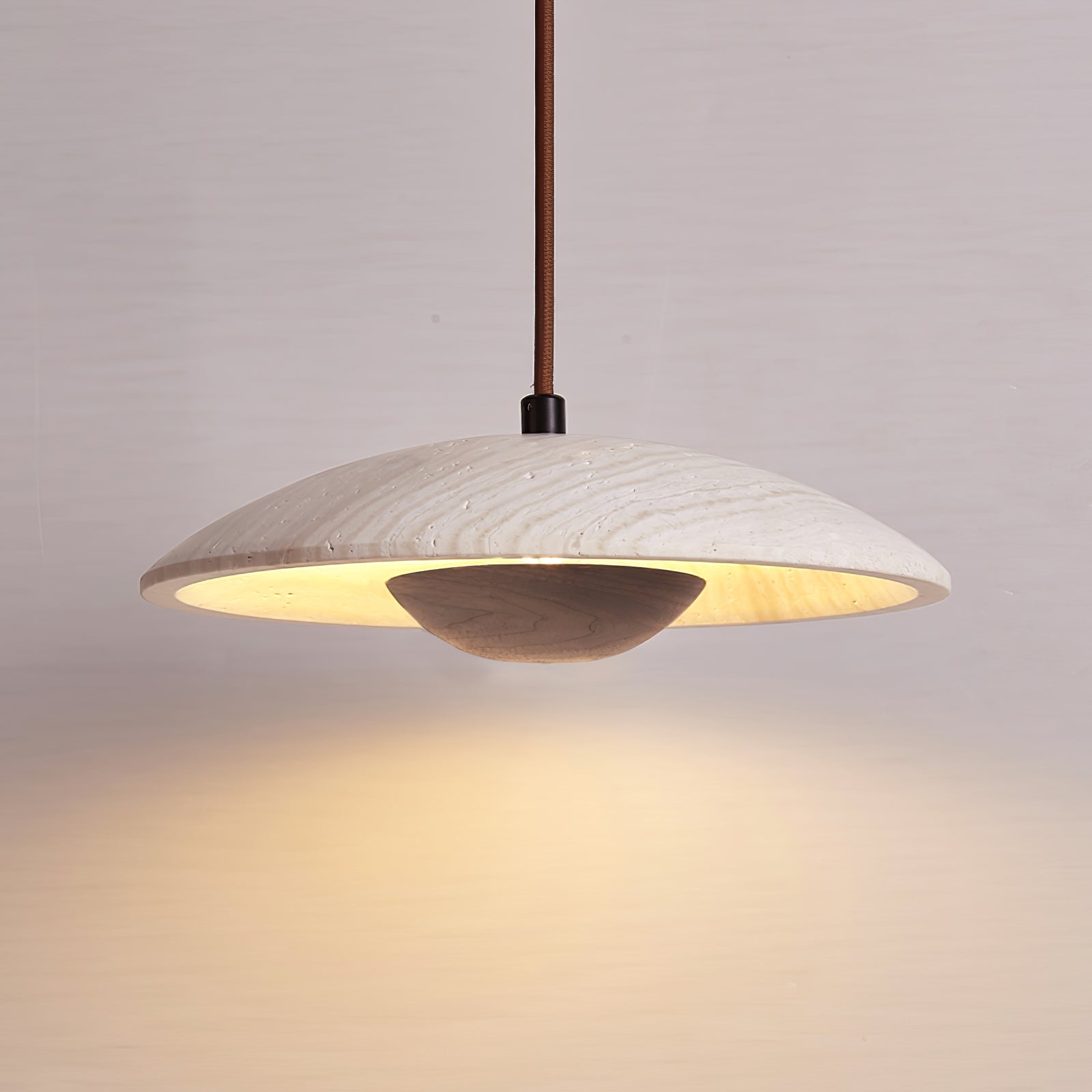Zodore Wide-Brim Travertine Pendant Light - Letslighting