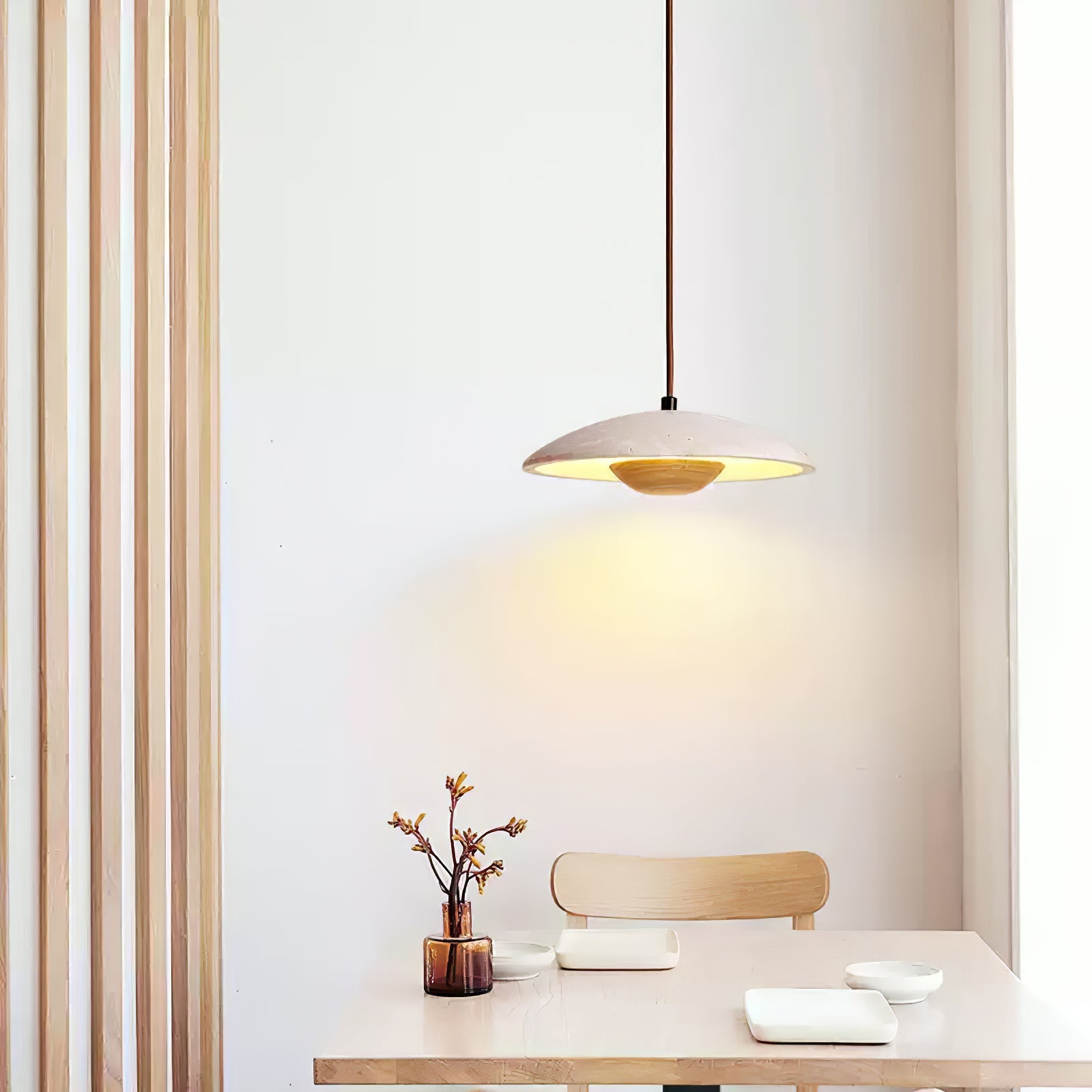 Zodore Wide-Brim Travertine Pendant Light - Letslighting