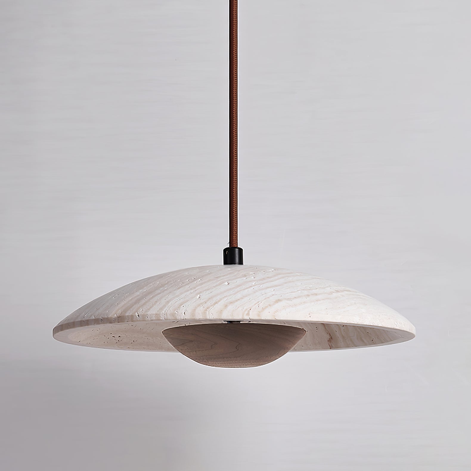 Zodore Wide-Brim Travertine Pendant Light - Letslighting