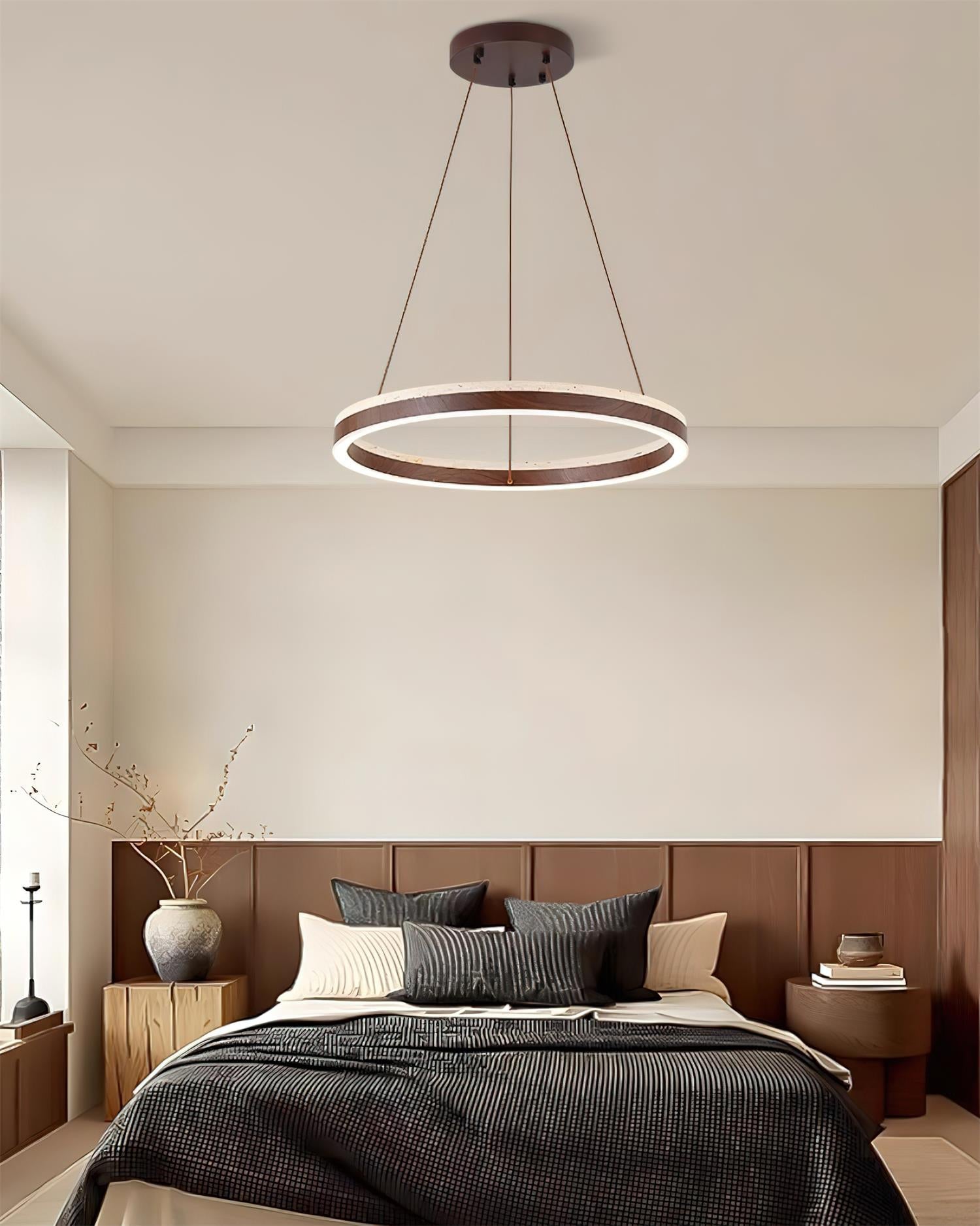 Ritta Chandelier Travertine Geometry Ring - Letslighting