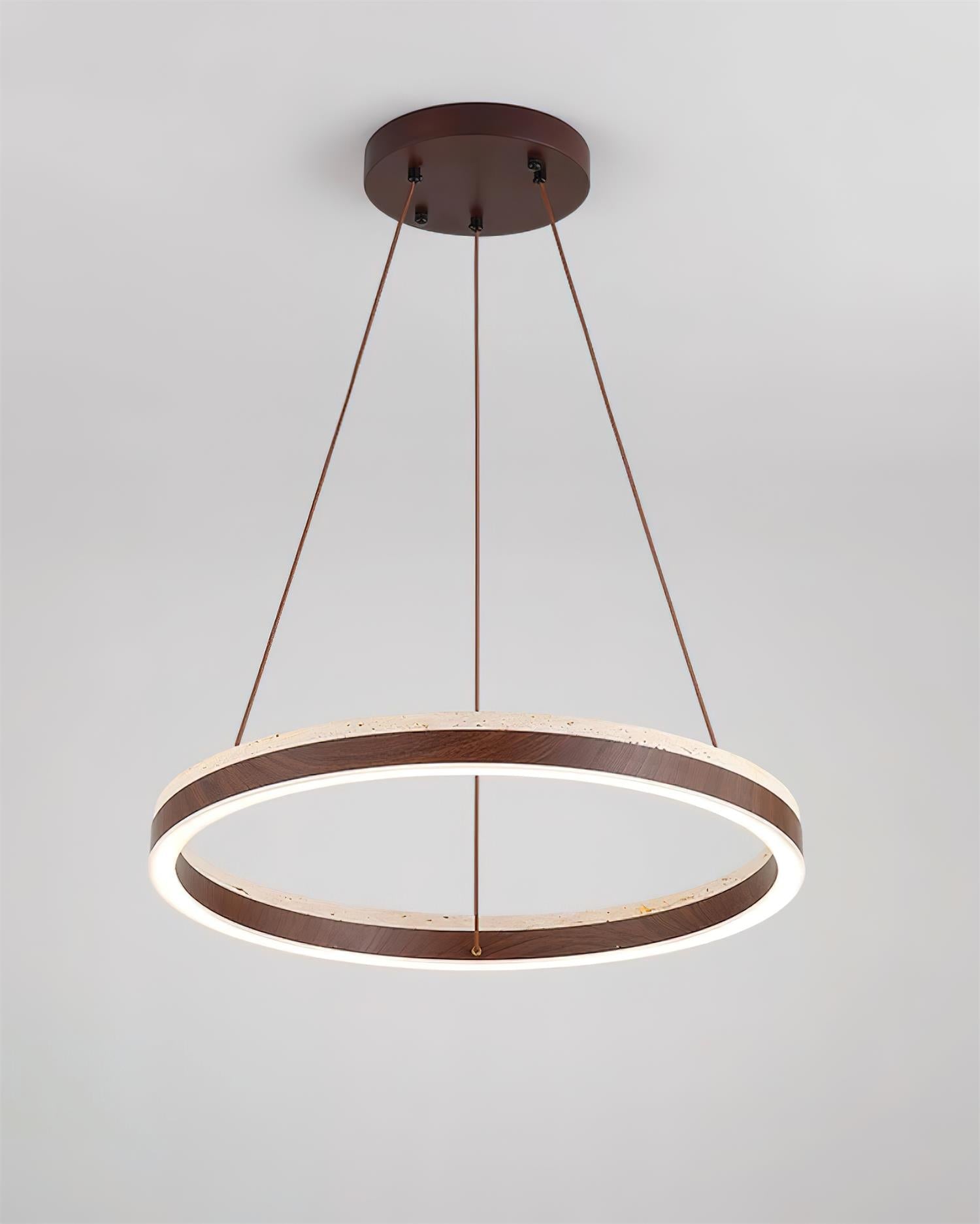 Ritta Chandelier Travertine Geometry Ring - Letslighting