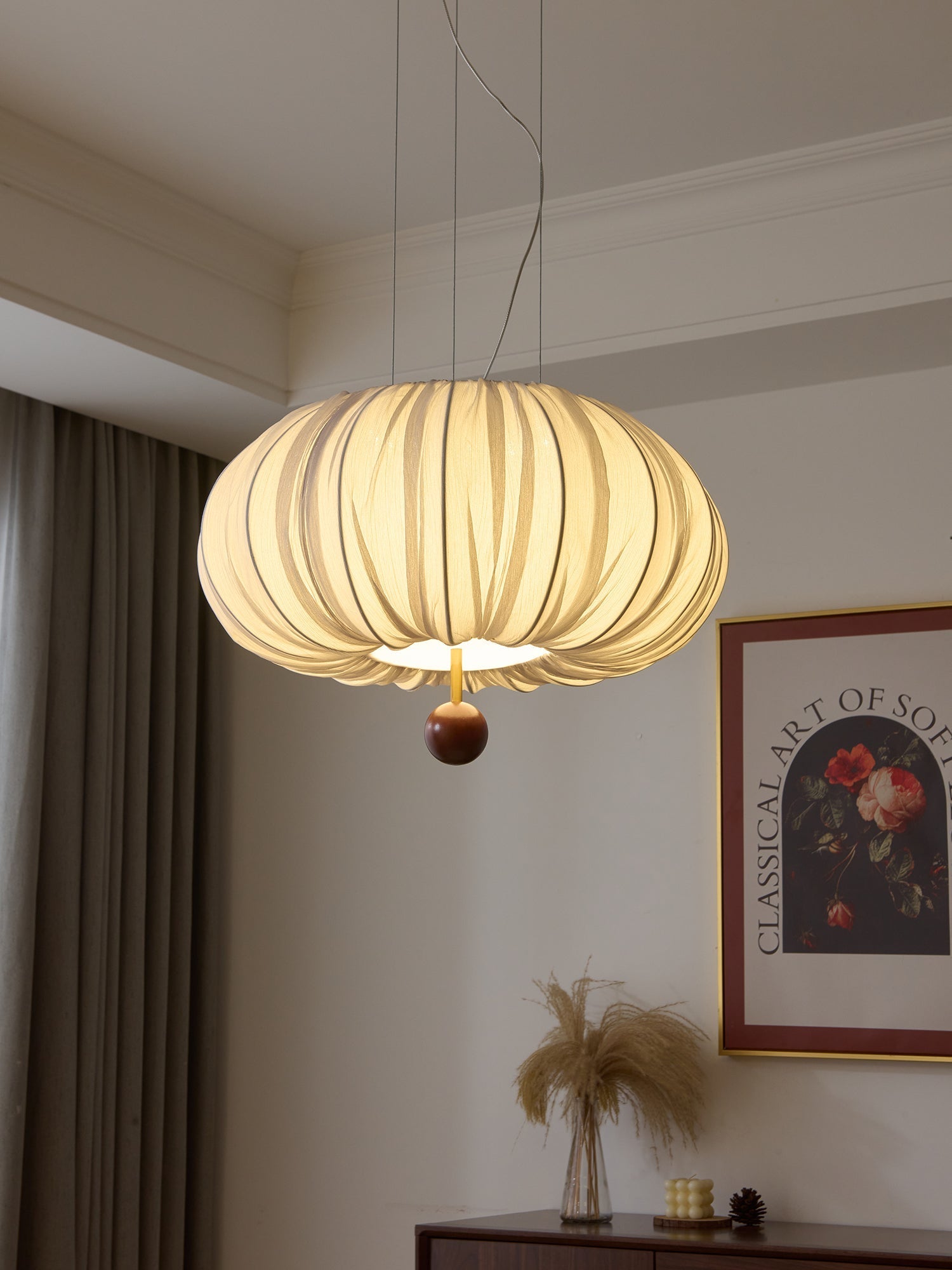 Vasilen Premium Nordic Art Balloon Wood Fabric Ceiling Light - Letslighting