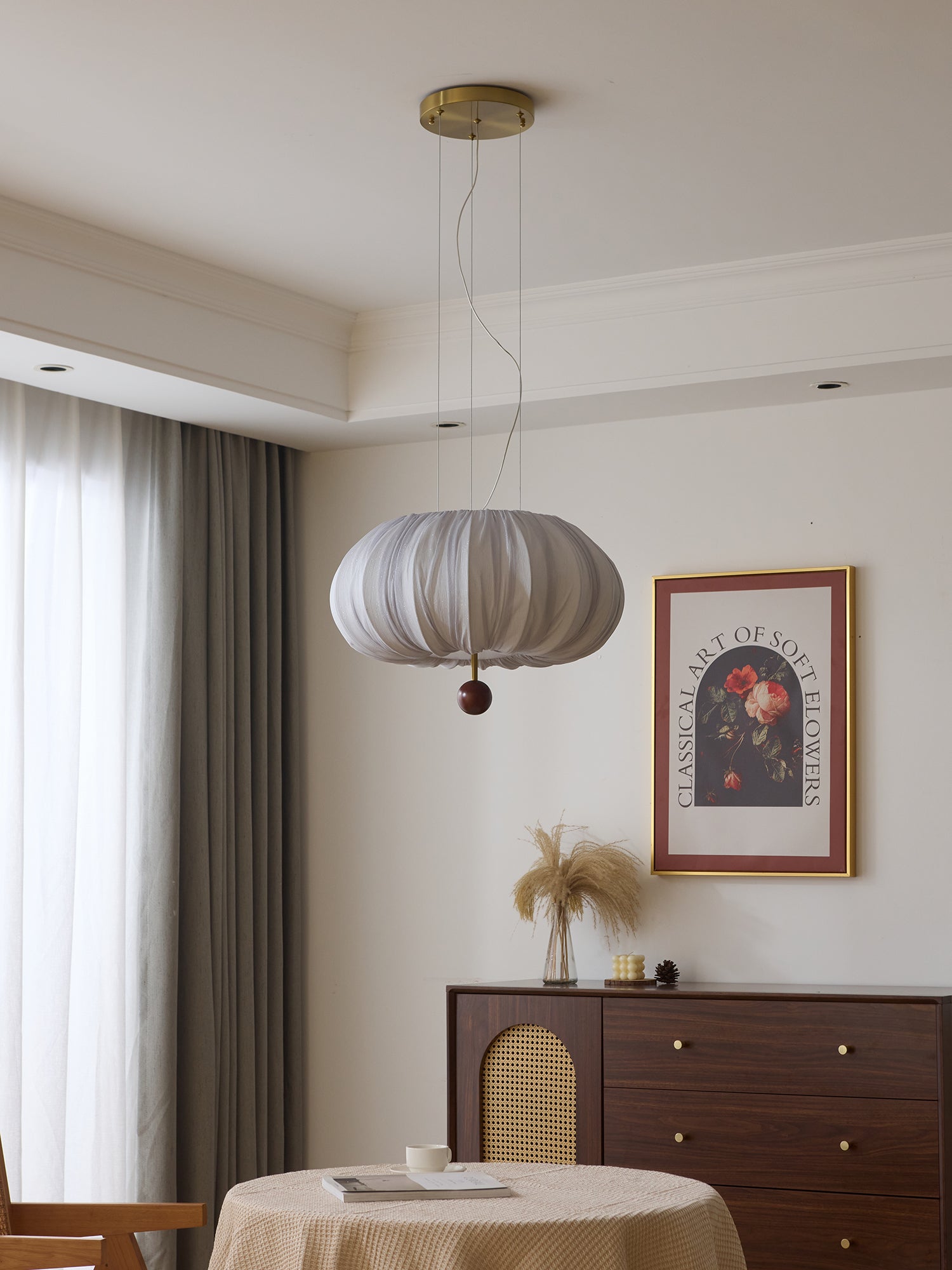 Vasilen Premium Nordic Art Balloon Wood Fabric Ceiling Light - Letslighting