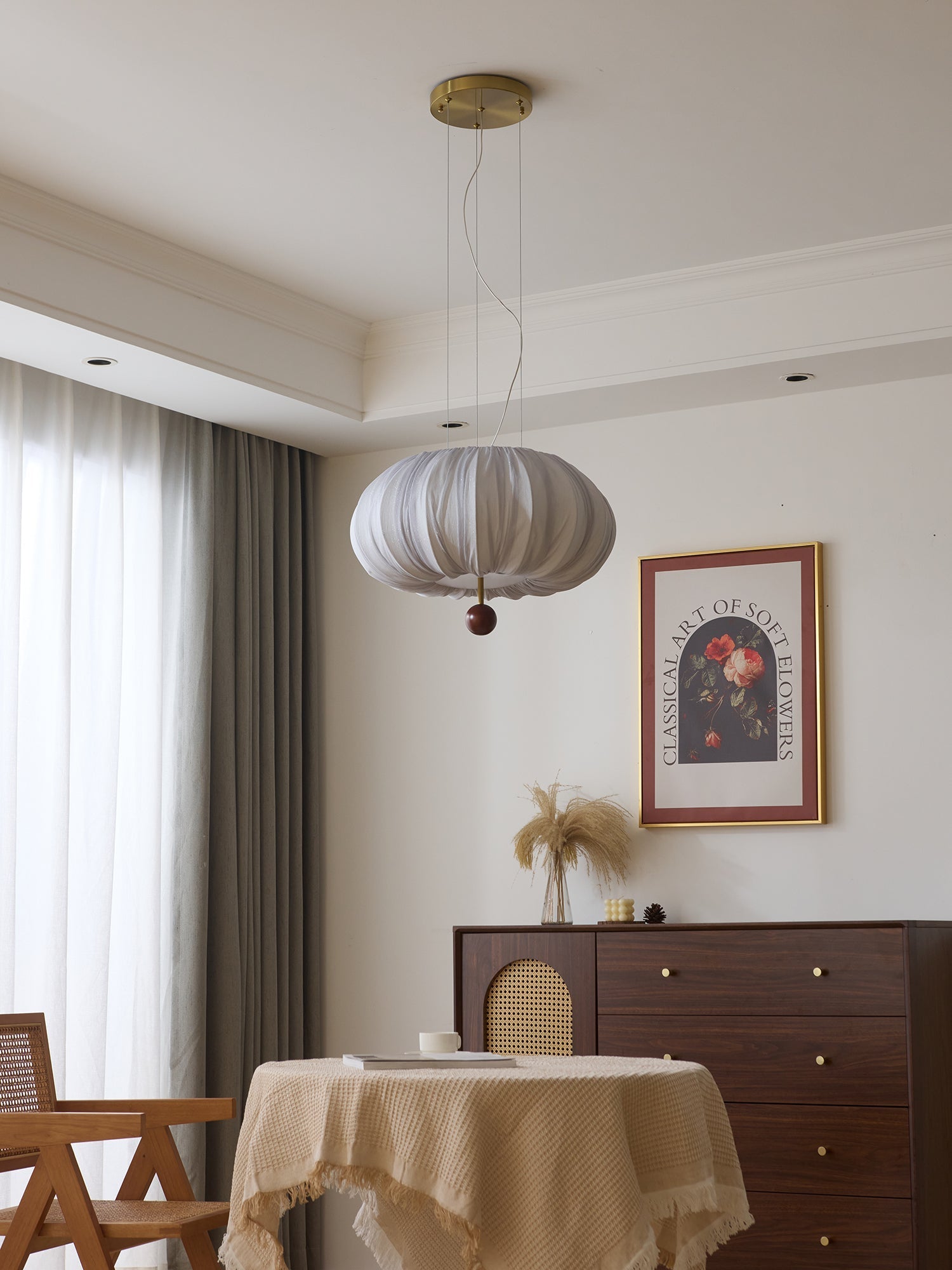 Vasilen Premium Nordic Art Balloon Wood Fabric Ceiling Light - Letslighting