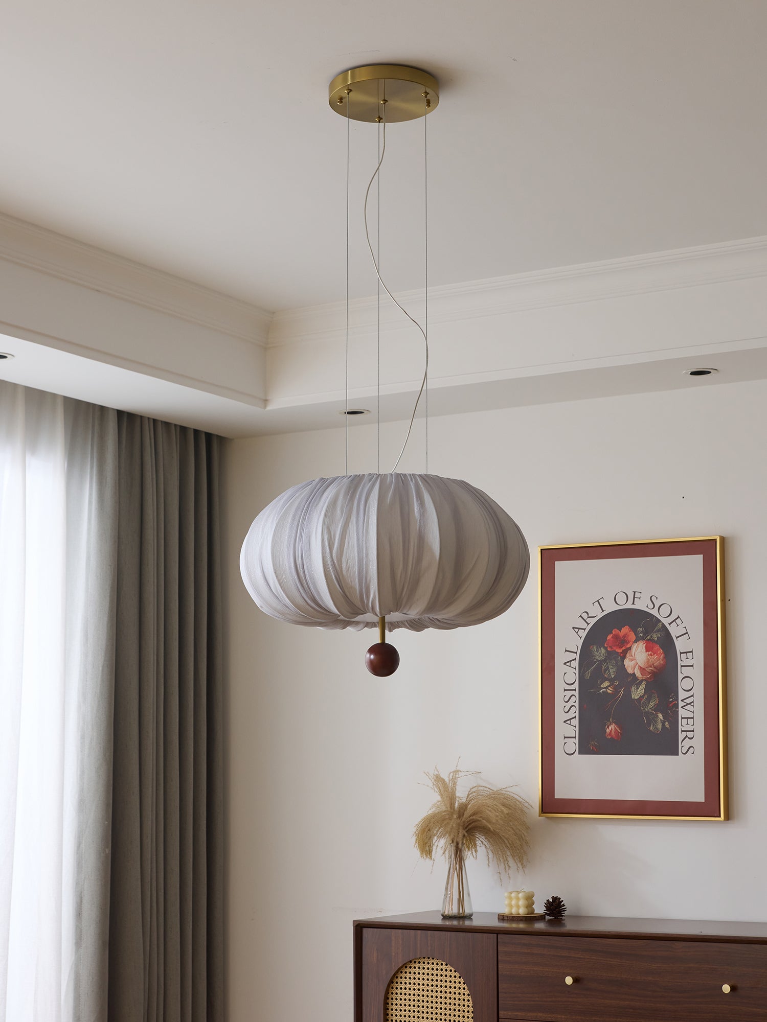 Vasilen Premium Nordic Art Balloon Wood Fabric Ceiling Light - Letslighting