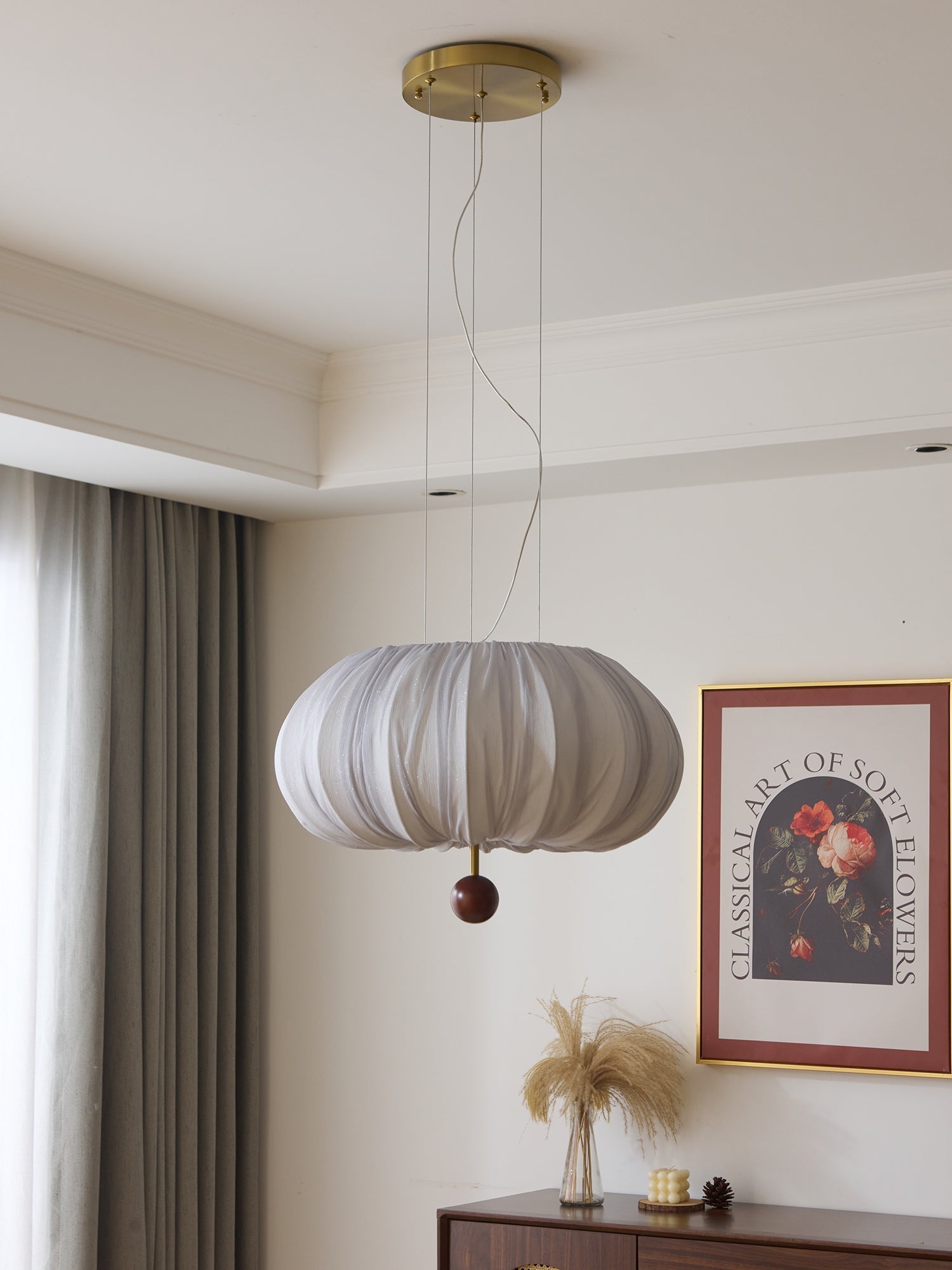 Vasilen Premium Nordic Art Balloon Wood Fabric Ceiling Light - Letslighting