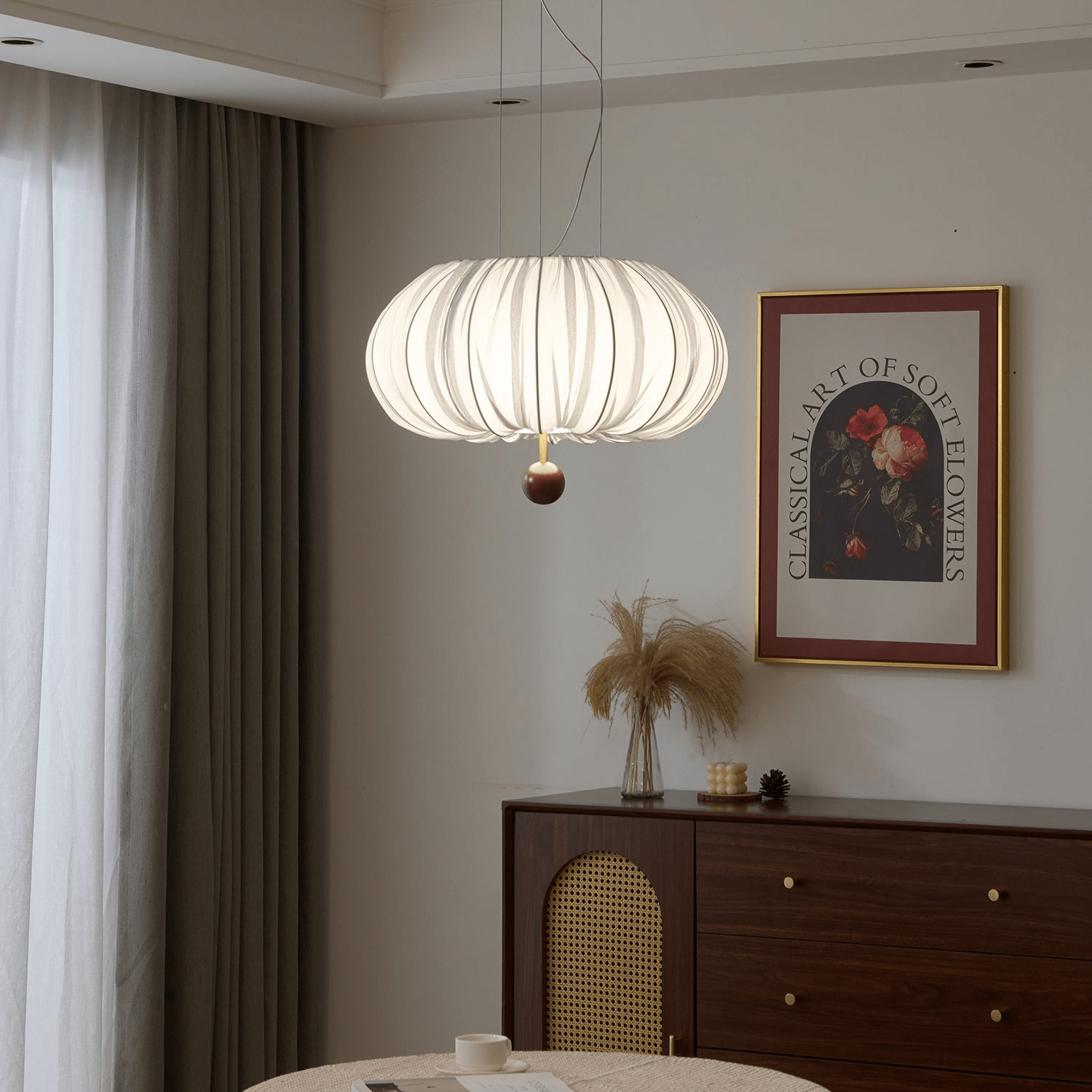 Vasilen Premium Nordic Art Balloon Wood Fabric Ceiling Light - Letslighting