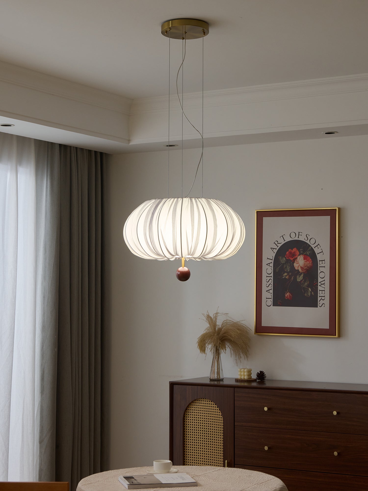 Vasilen Premium Nordic Art Balloon Wood Fabric Ceiling Light - Letslighting