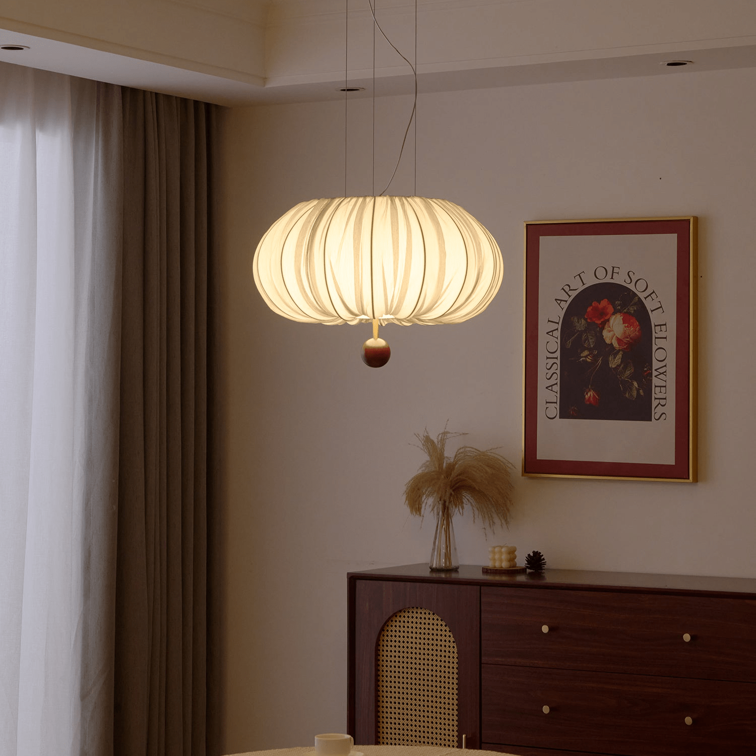 Vasilen Premium Nordic Art Balloon Wood Fabric Ceiling Light - Letslighting