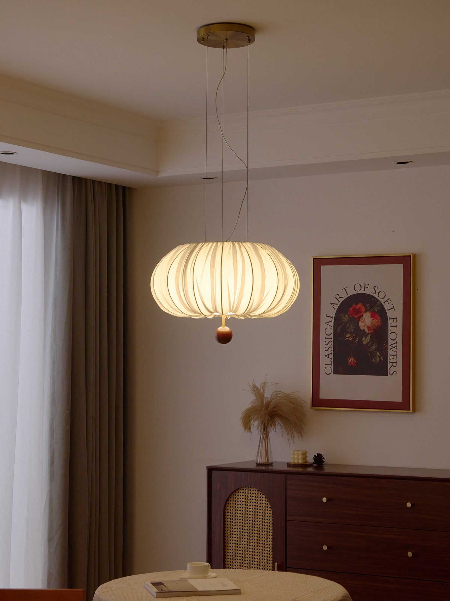 Vasilen Premium Nordic Art Balloon Wood Fabric Ceiling Light - Letslighting