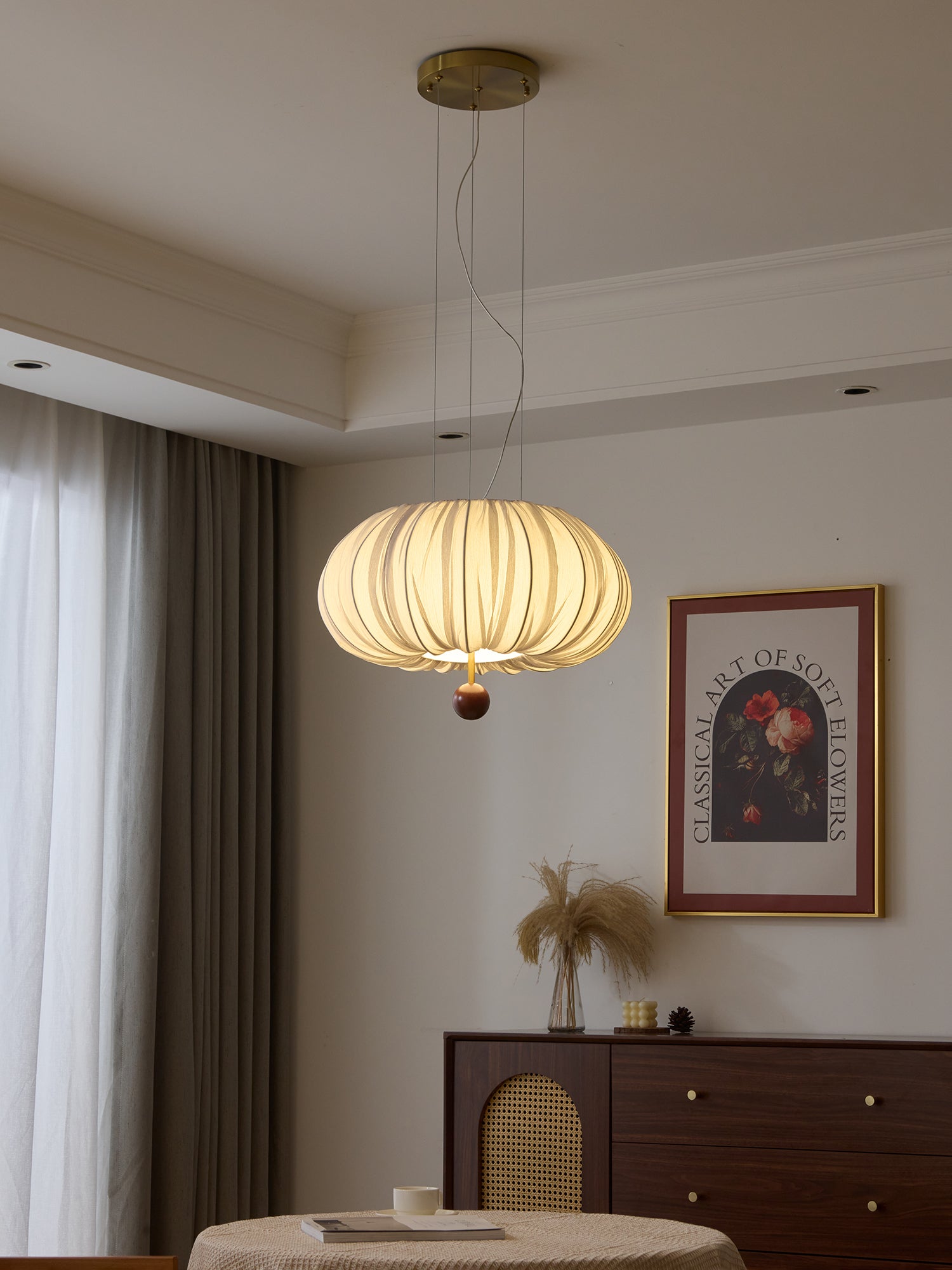 Vasilen Premium Nordic Art Balloon Wood Fabric Ceiling Light - Letslighting