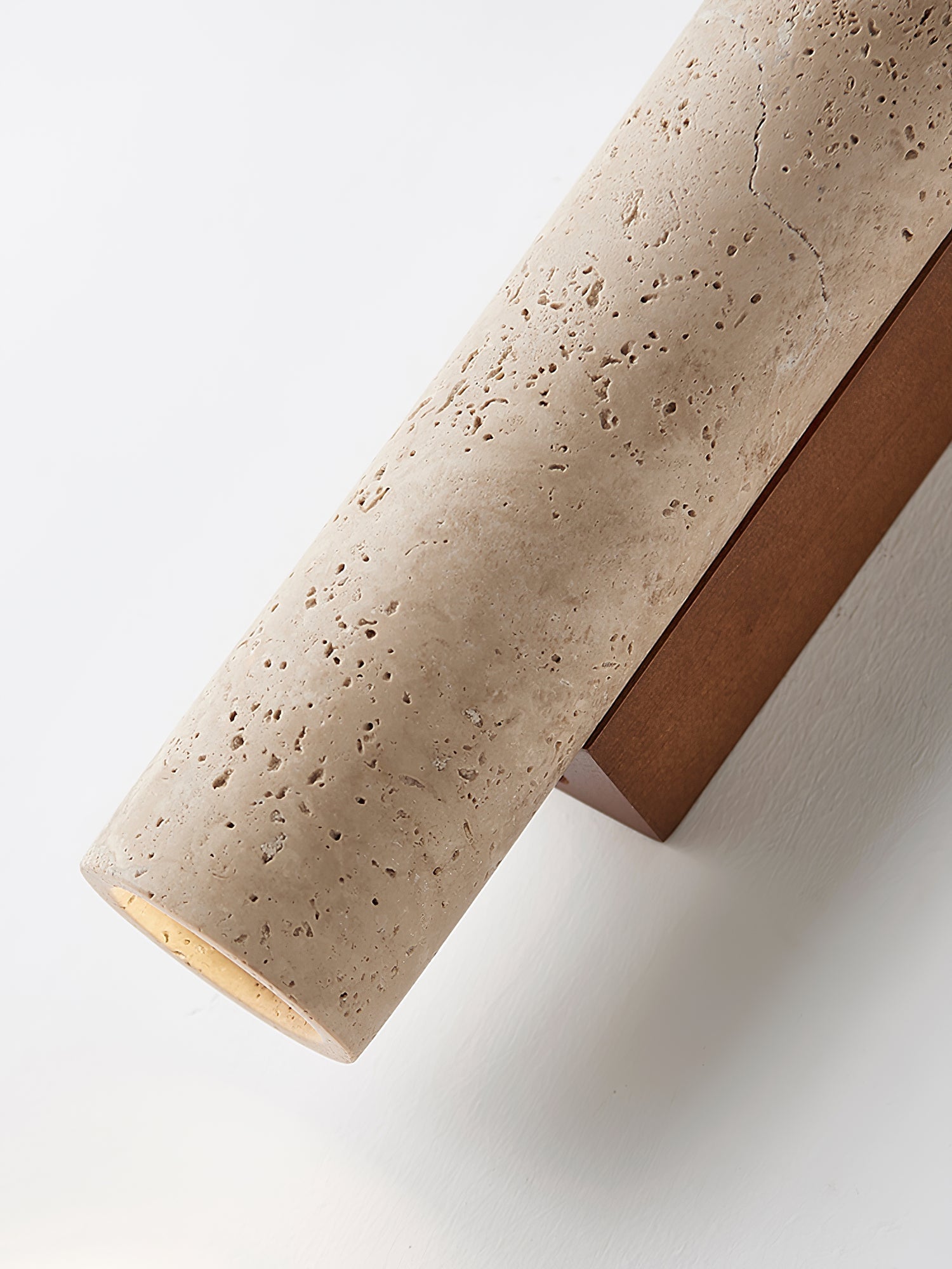 Olvaros Slim Cylinder Travertine Wall Light - Letslighting
