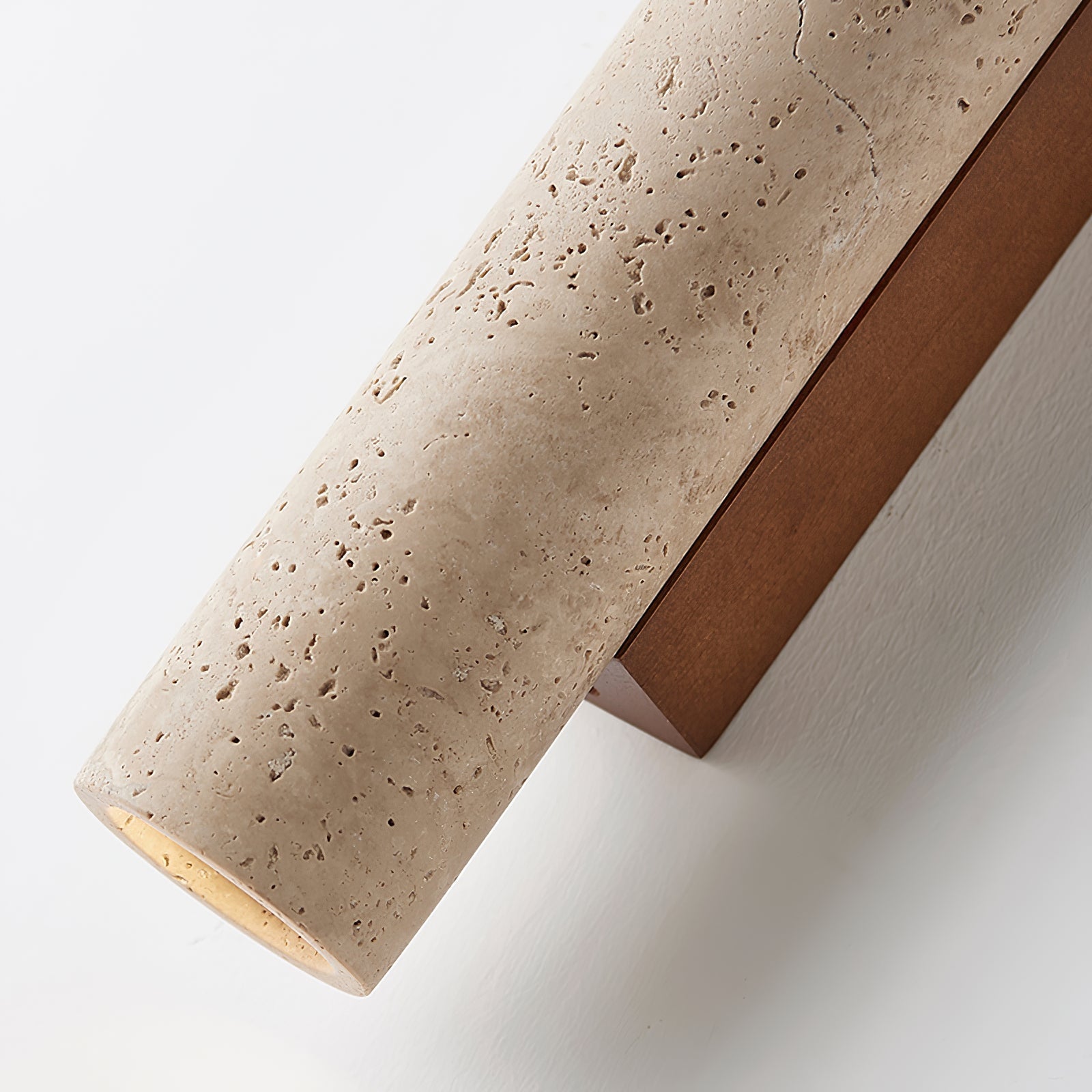 Olvaros Slim Cylinder Travertine Wall Light - Letslighting