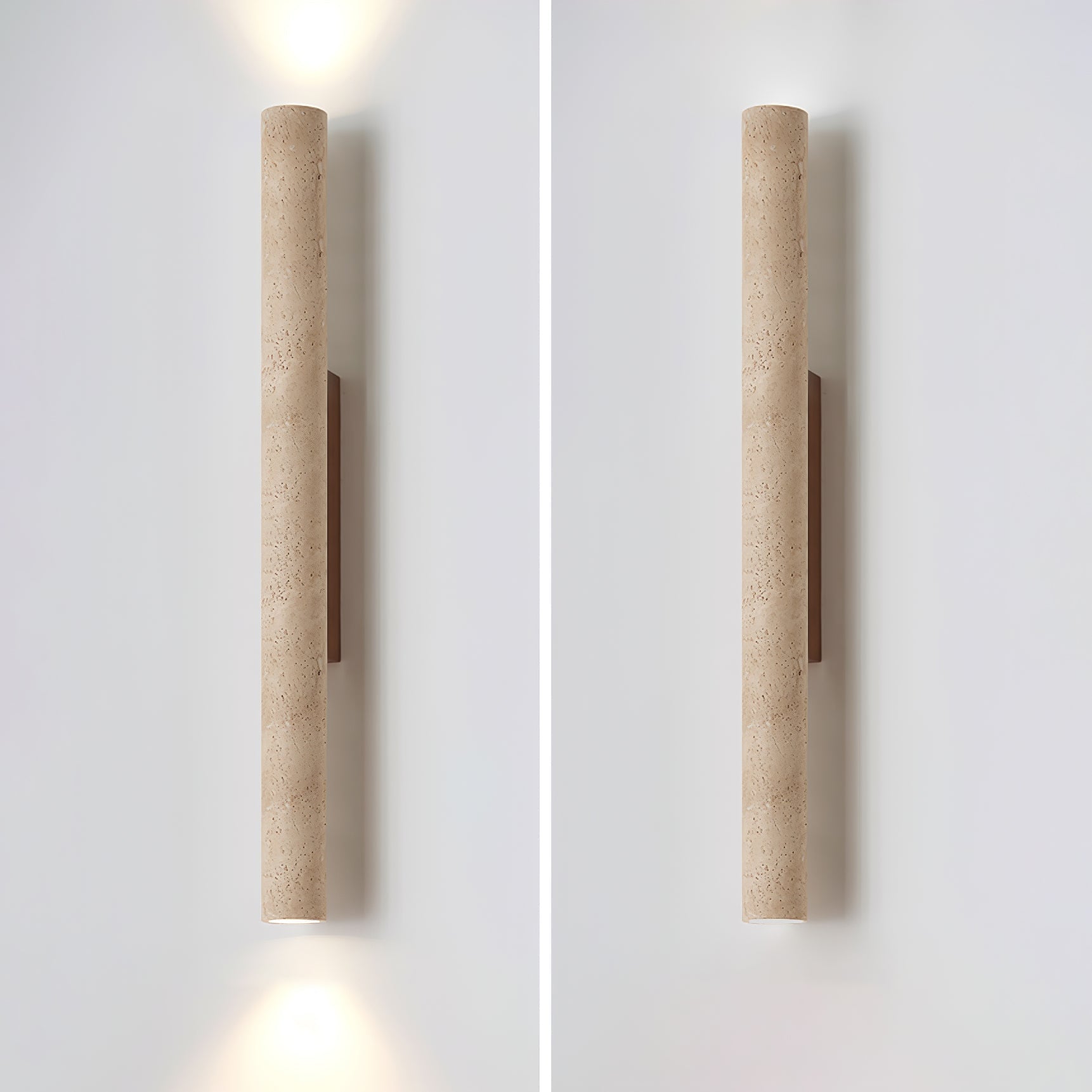 Olvaros Slim Cylinder Travertine Wall Light - Letslighting