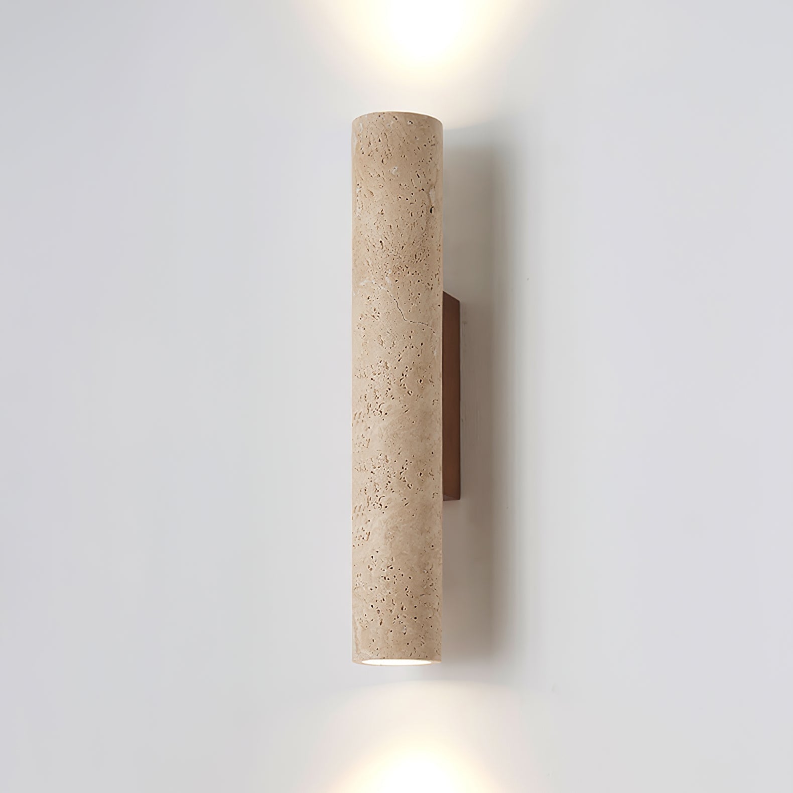 Olvaros Slim Cylinder Travertine Wall Light - Letslighting