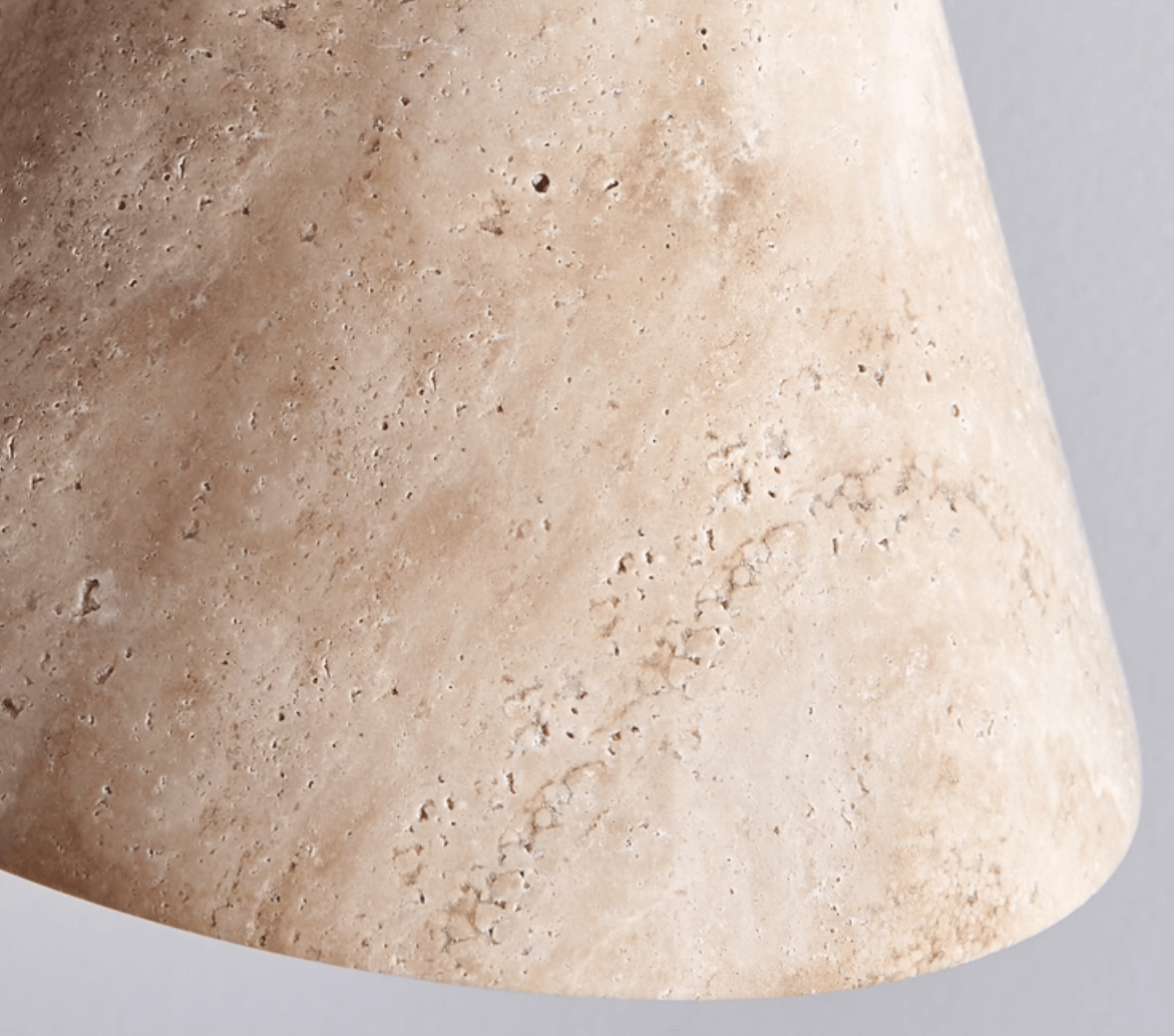 Solis Cone Travertine Pendant Lamp - Letslighting