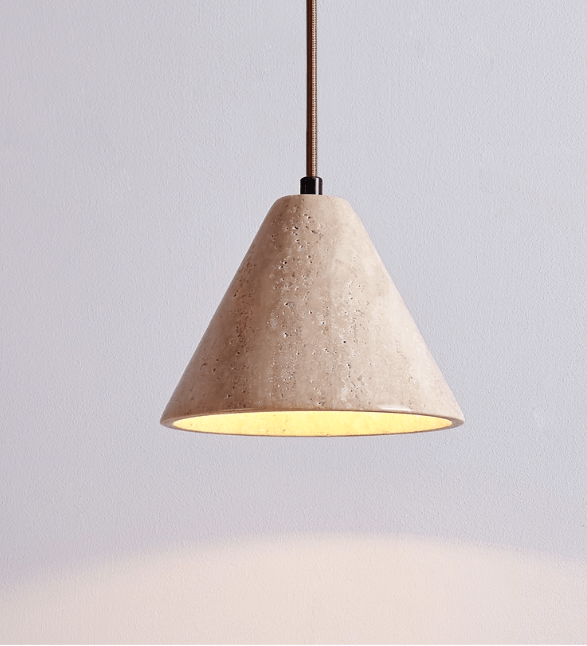 Solis Cone Travertine Pendant Lamp - Letslighting