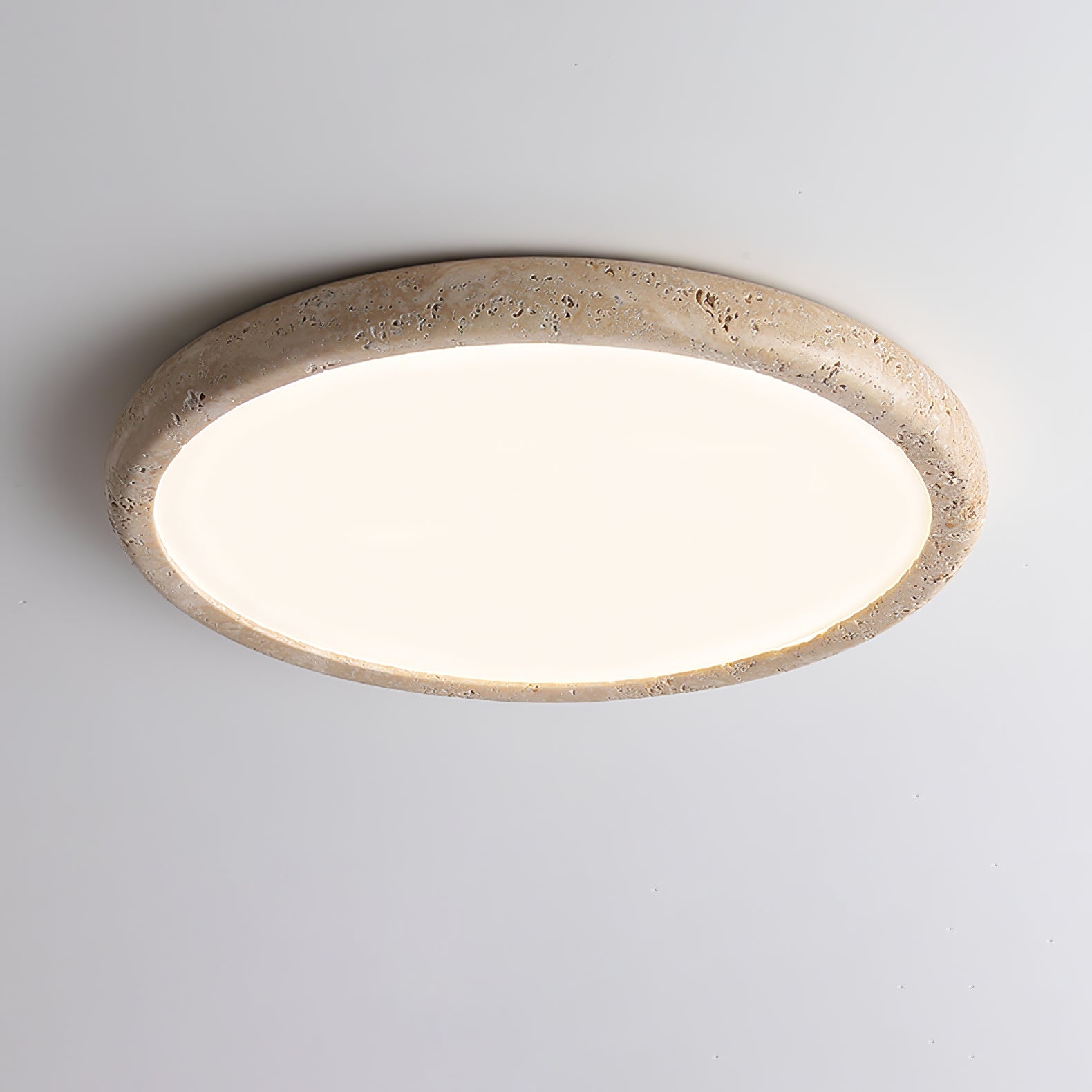 Aurrina Ring Frame Travertine Ceiling Light - Letslighting