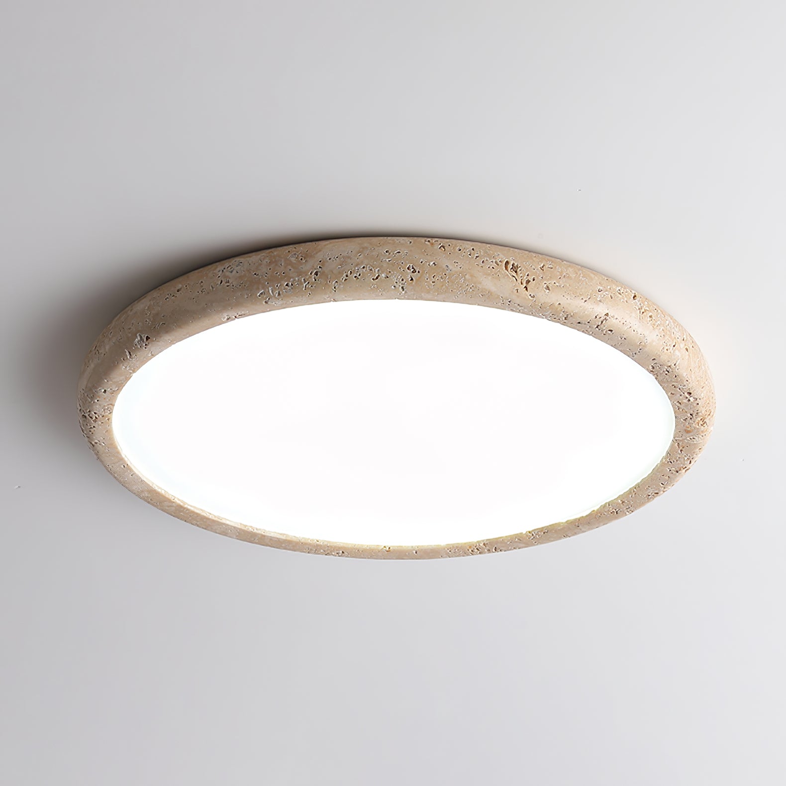 Aurrina Ring Frame Travertine Ceiling Light - Letslighting