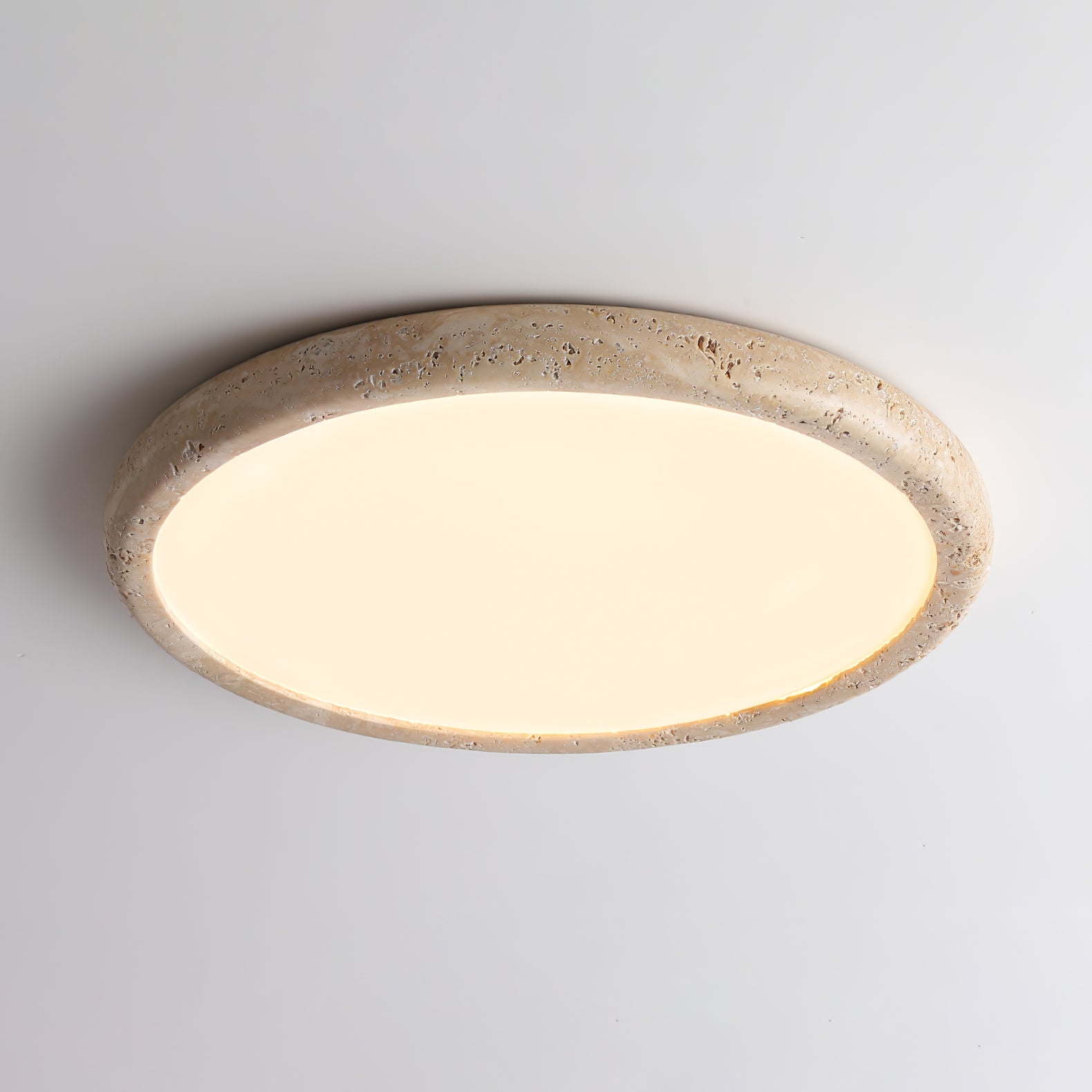 Aurrina Ring Frame Travertine Ceiling Light - Letslighting