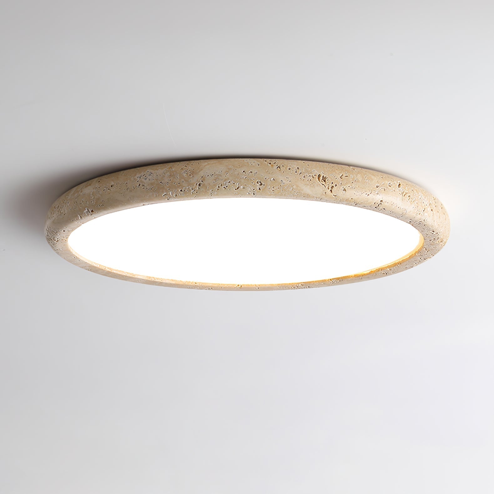 Aurrina Ring Frame Travertine Ceiling Light - Letslighting