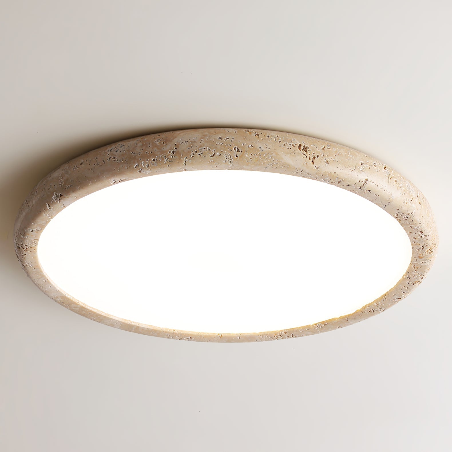 Aurrina Ring Frame Travertine Ceiling Light - Letslighting