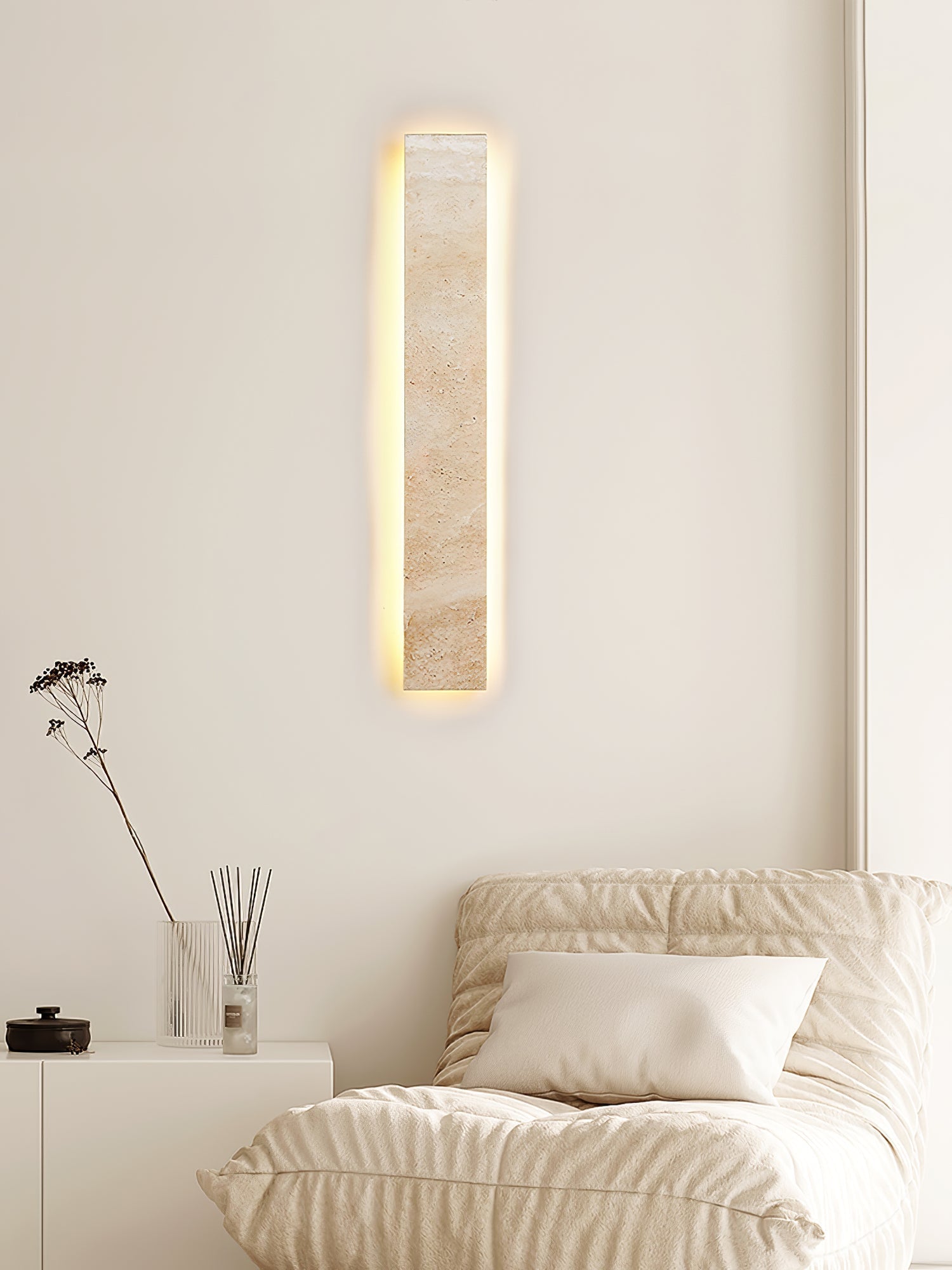 Solis Minimalist Travertine Wall Light