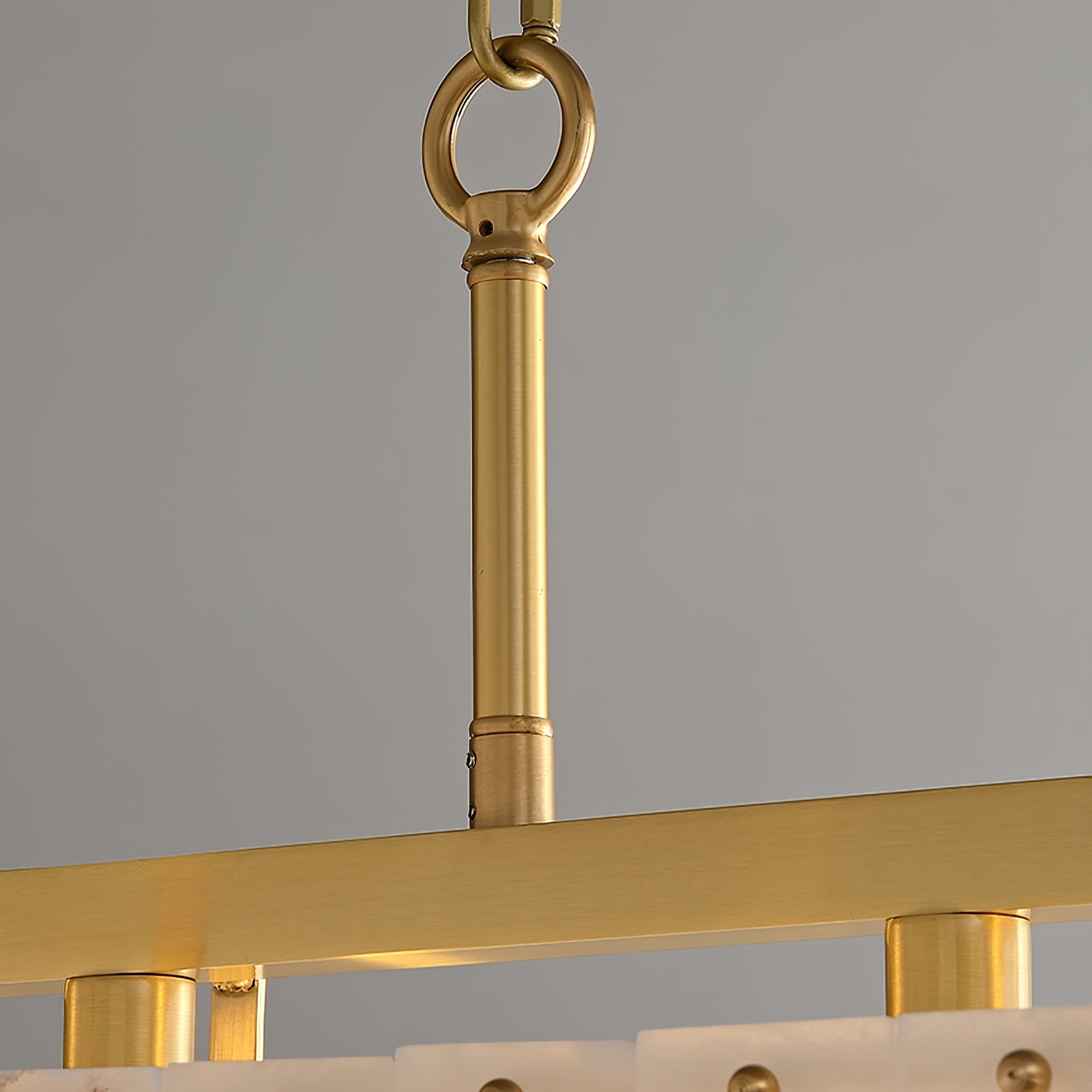 Solstice Minimalist Metal & Alabaster Chandelier