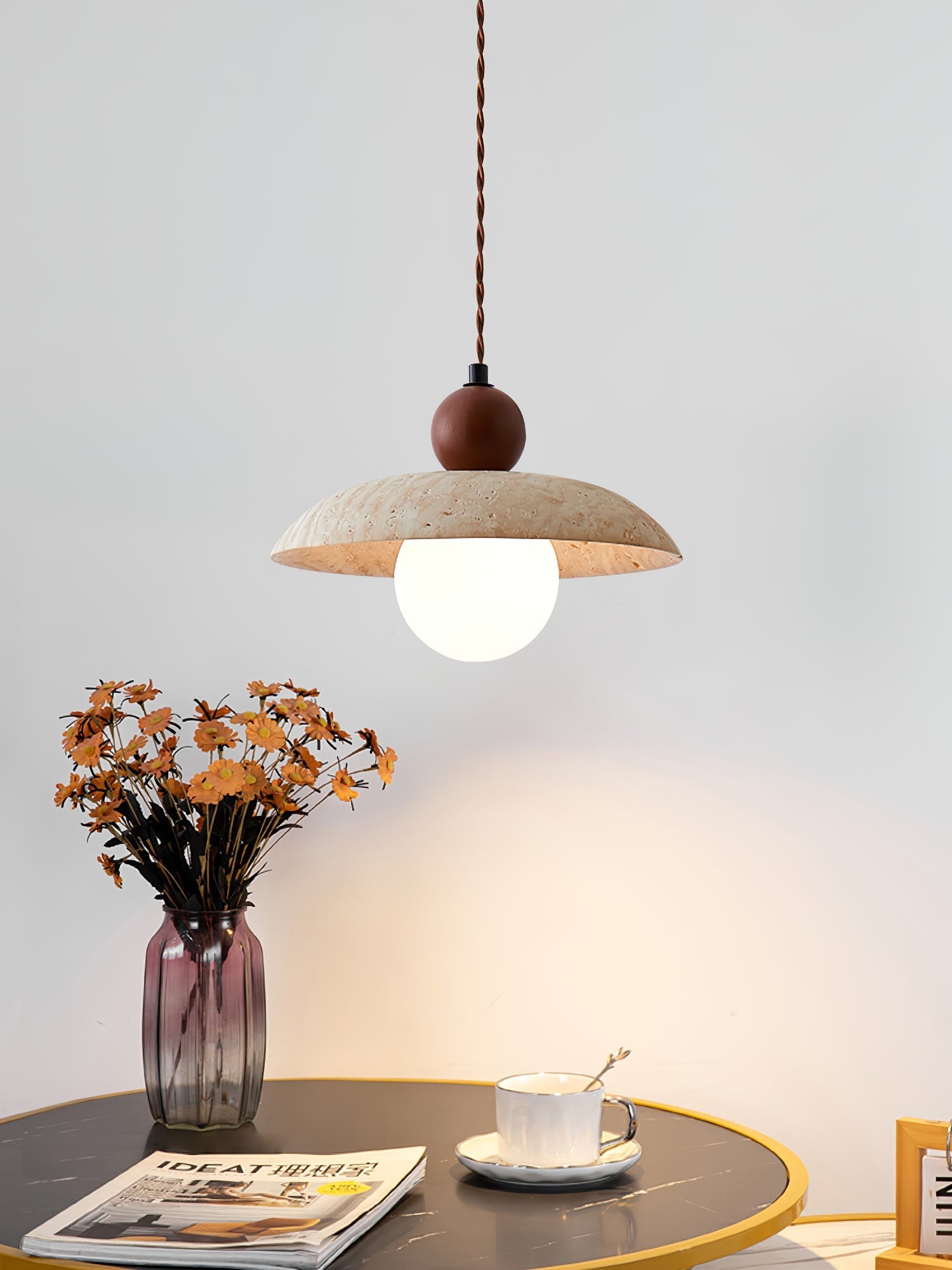 Soleil Travertine Pendant Light - Letslighting