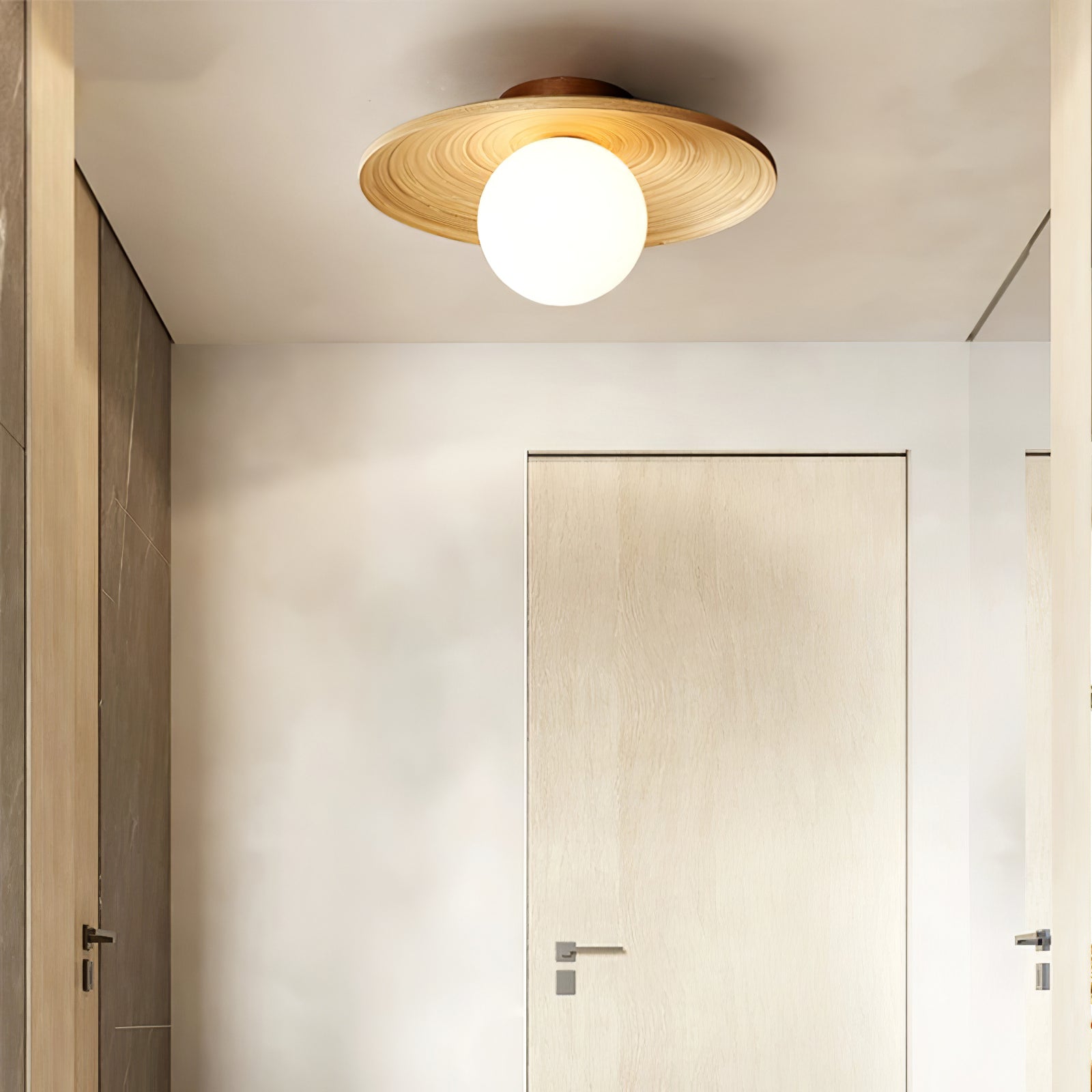 Lustra Ceiling Light Soluna Wood Orbital - Letslighting