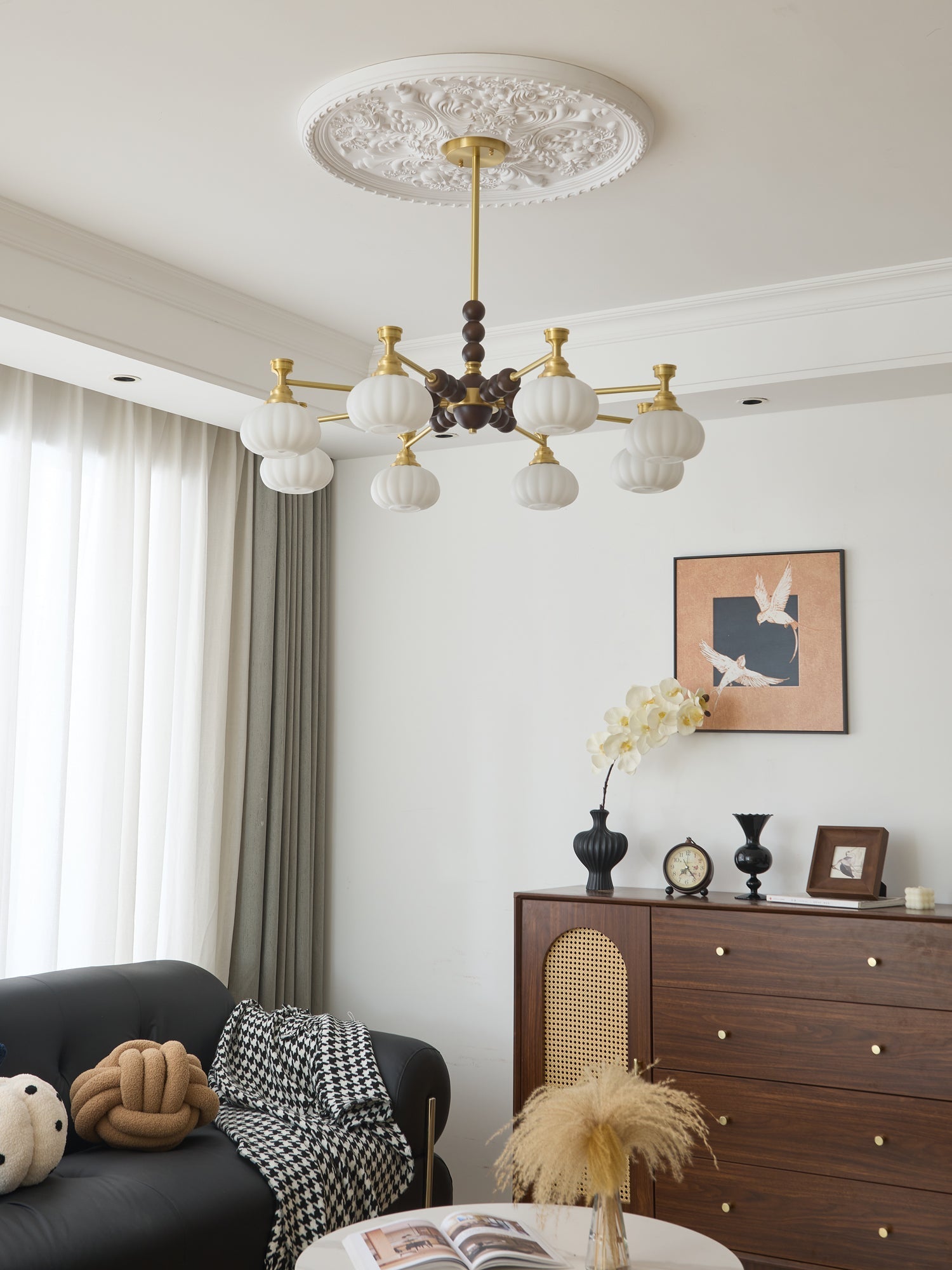 Avdorira Elegance Vintage Brass Wood Chandelier - Letslighting
