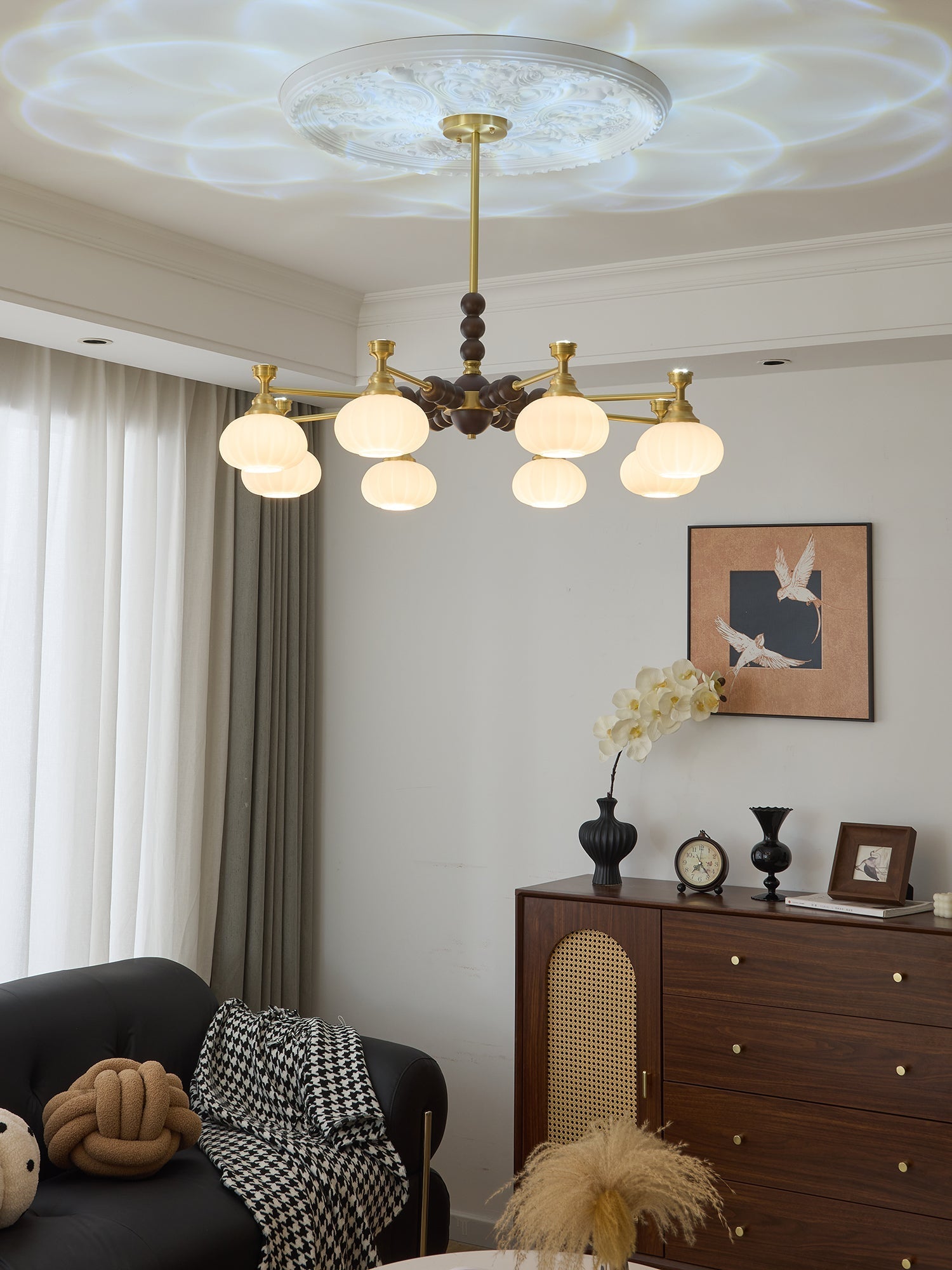 Avdorira Elegance Vintage Brass Wood Chandelier - Letslighting