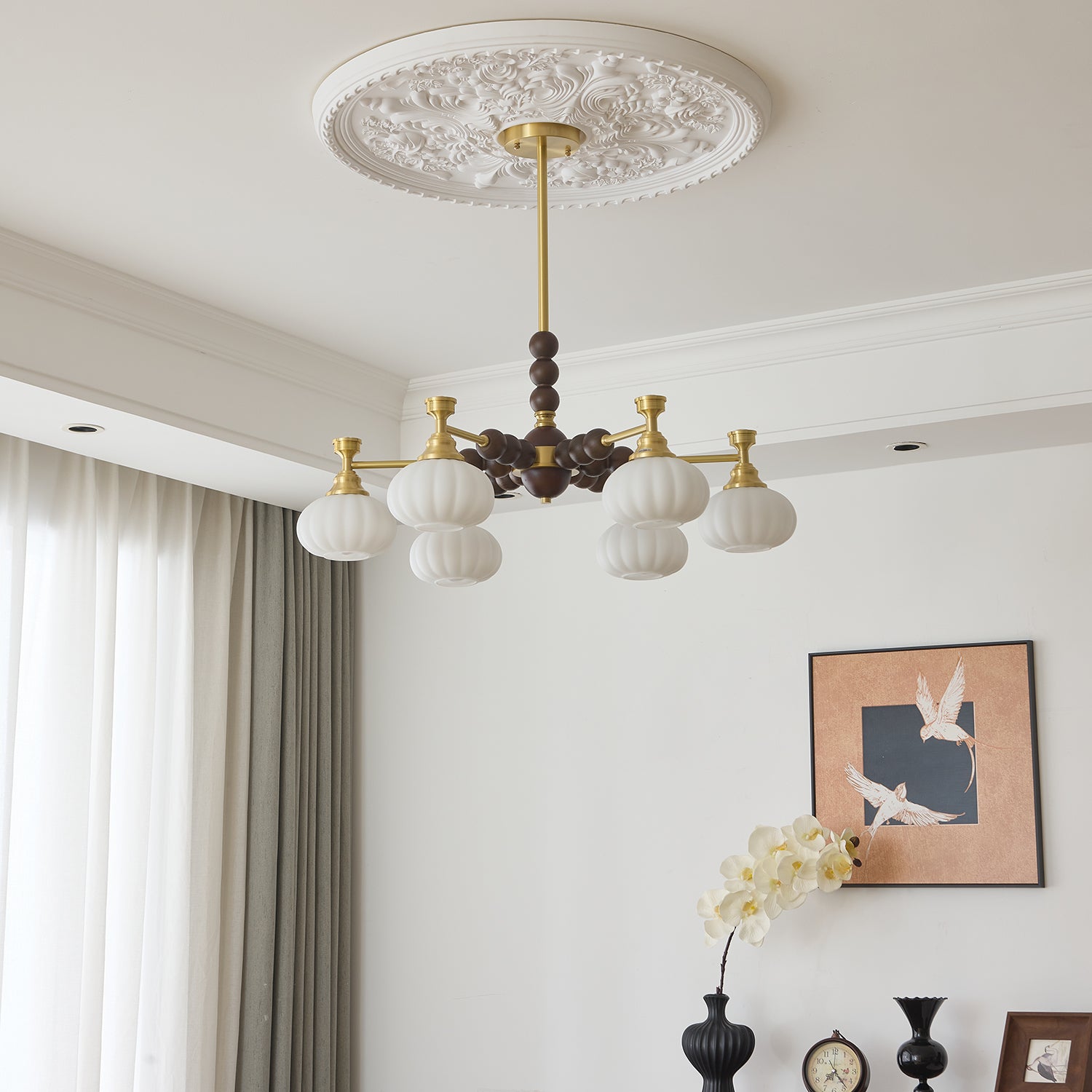 Avdorira Elegance Vintage Brass Wood Chandelier - Letslighting