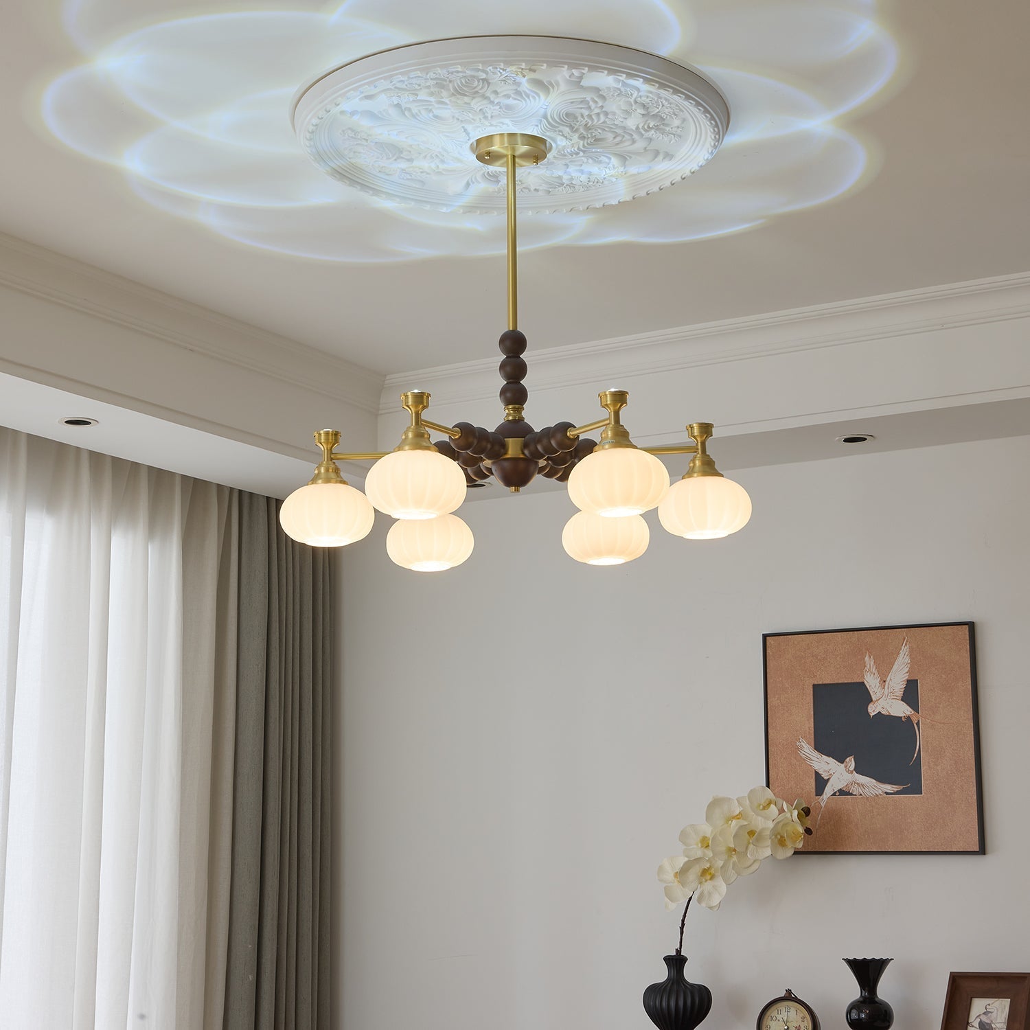 Avdorira Elegance Vintage Brass Wood Chandelier - Letslighting